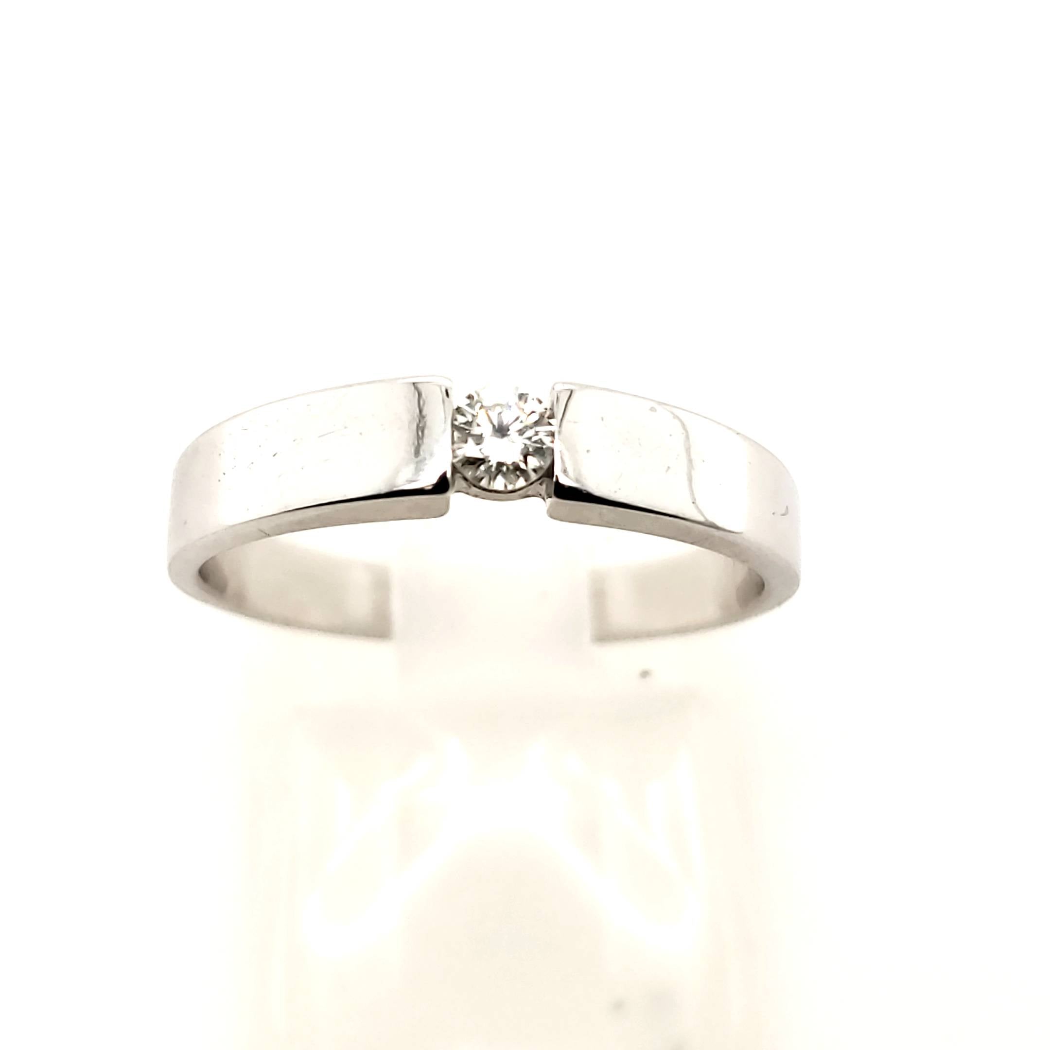 Ring Weißgold 585 / 14 Karat Größe 52 1 Brillant ca. 0,10ct