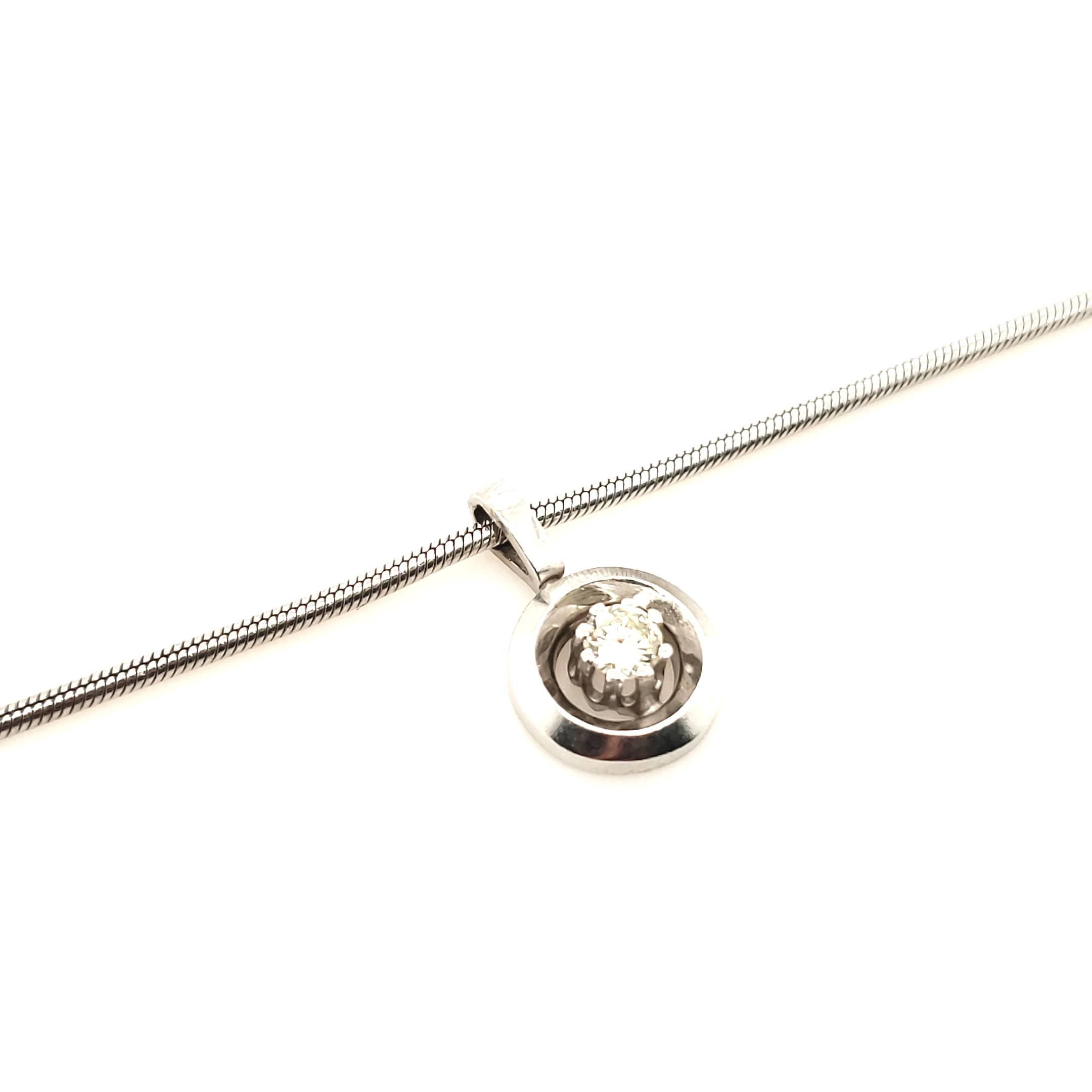 Halskette mit Anhänger Weißgold 585 ca. 46cm mit Brillant