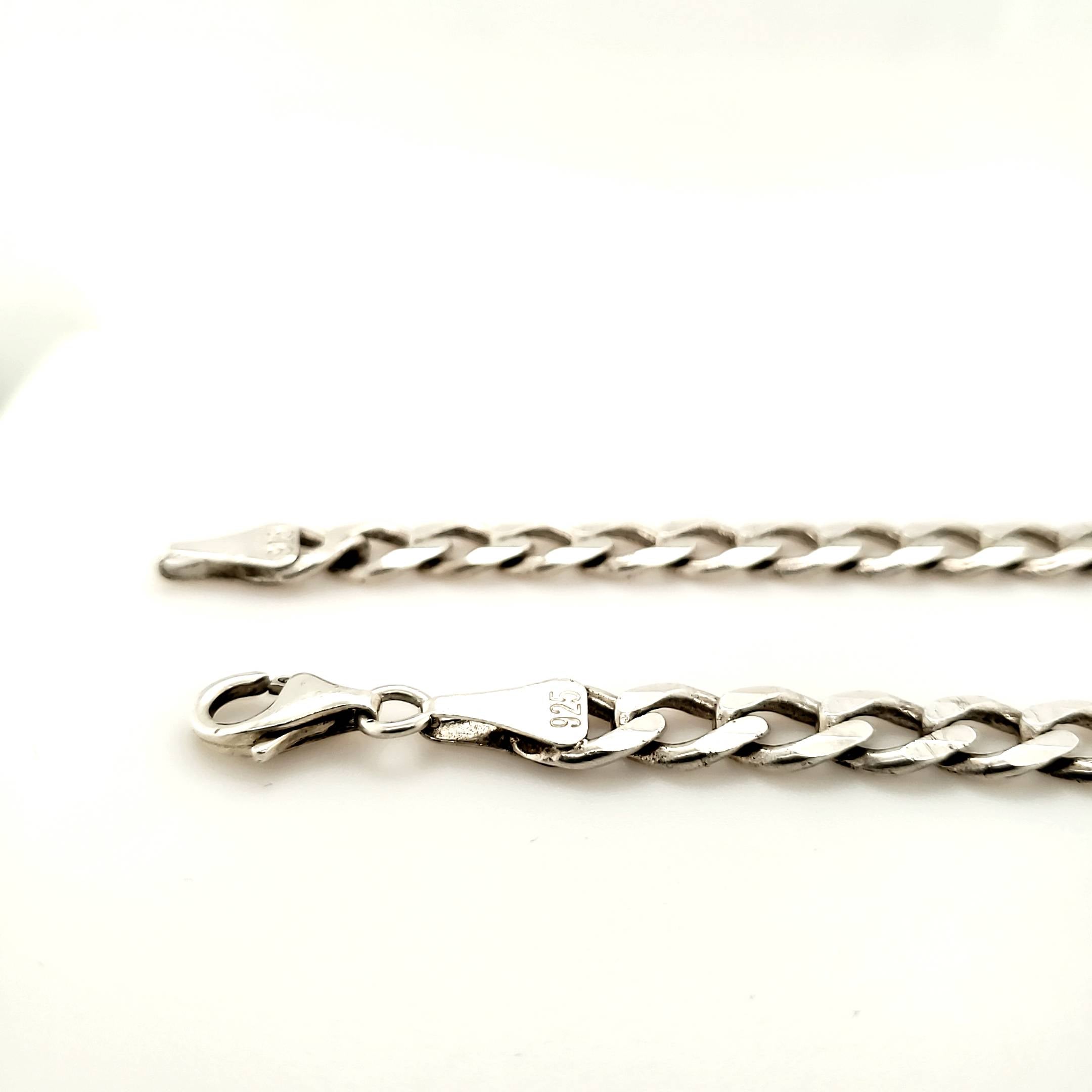 Panzerkettenarmband 925 Silber 21cm