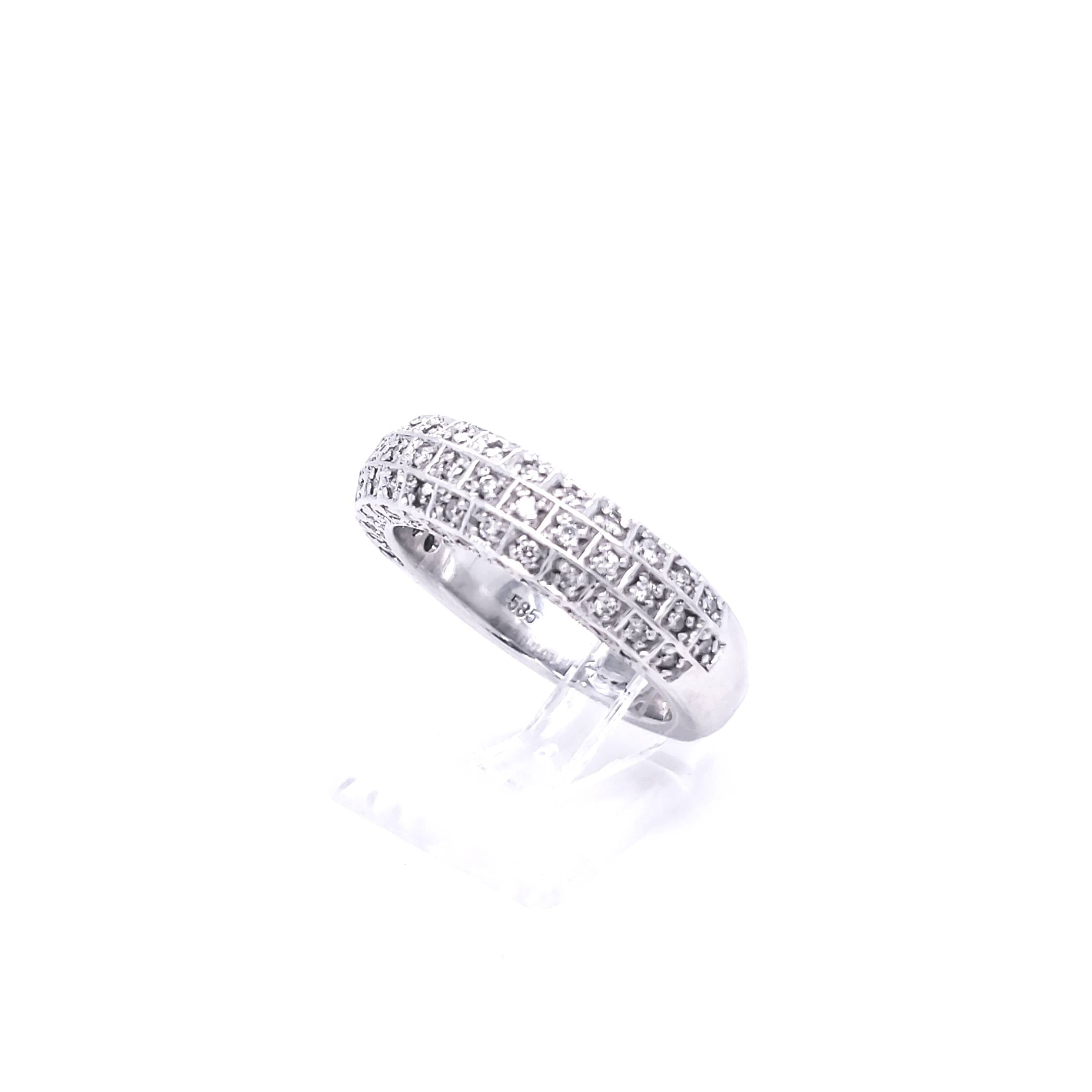Ring Weißgold 585 mit 74 Brillanten Gr. 52-53