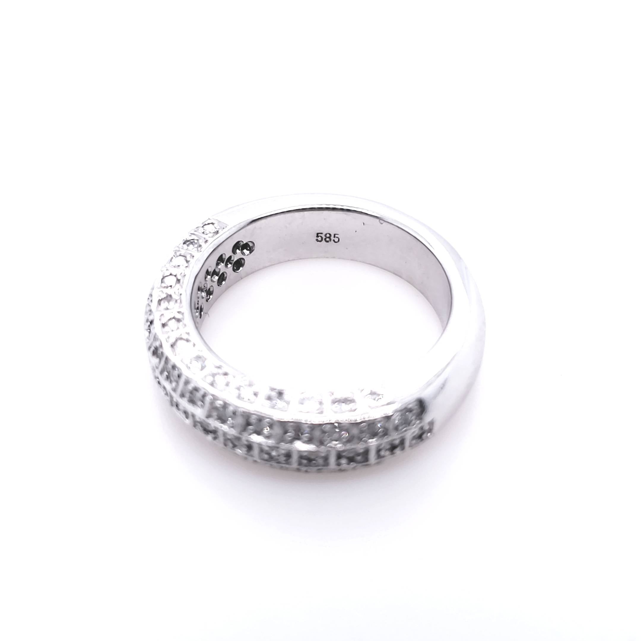 Ring Weißgold 585 mit 74 Brillanten Gr. 52-53