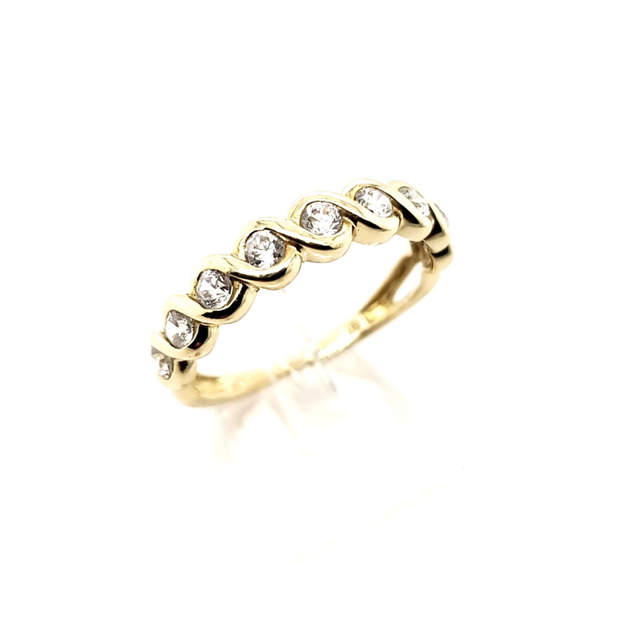 Memory Ring Gelbgold 375 Größe 58 9 Zirkonia