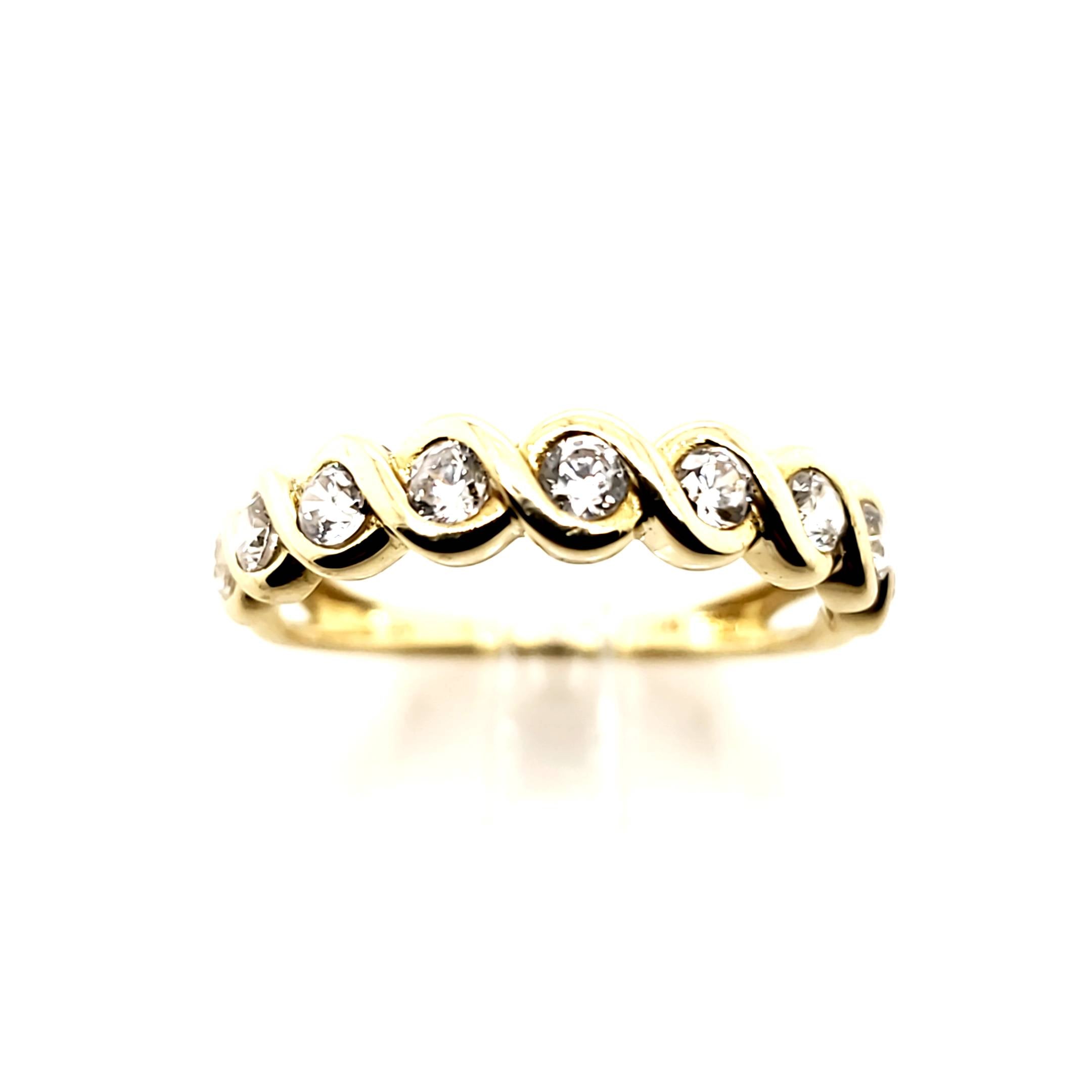 Memory Ring Gelbgold 375 Größe 58 9 Zirkonia