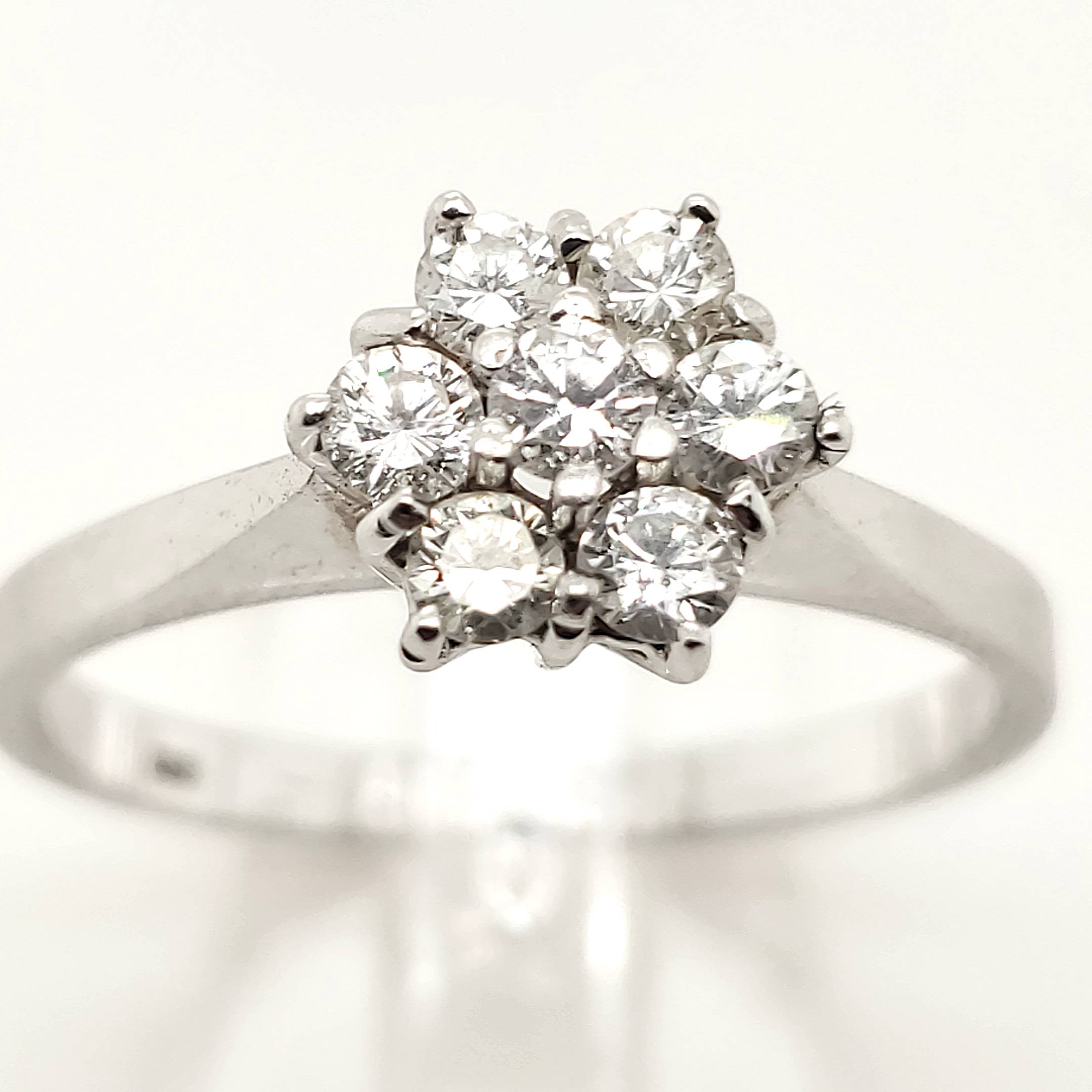 Ring Weißgold 7 Brillanten Ca.SI ca.0,5ct Verlobung