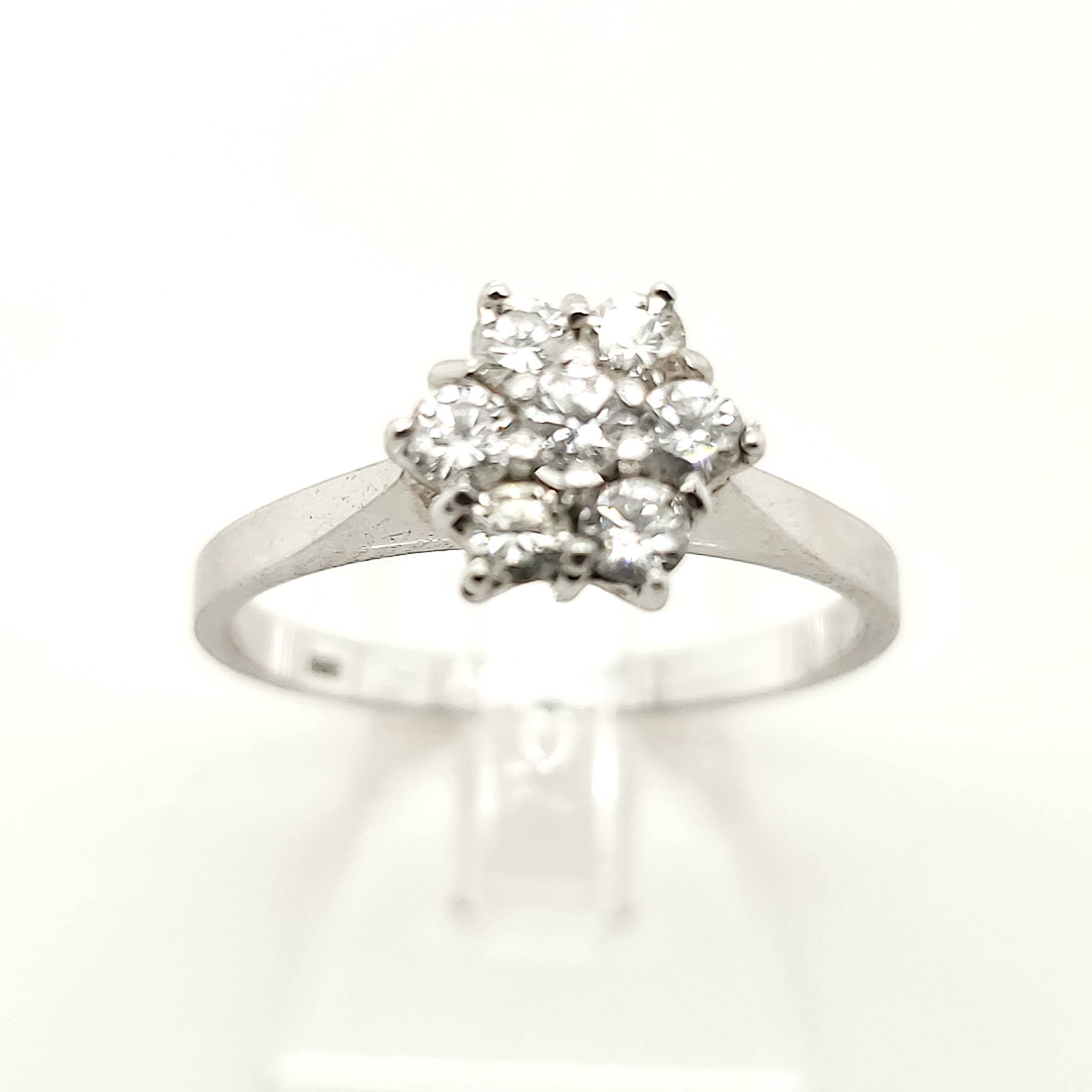 Ring Weißgold 7 Brillanten Ca.SI ca.0,5ct Verlobung