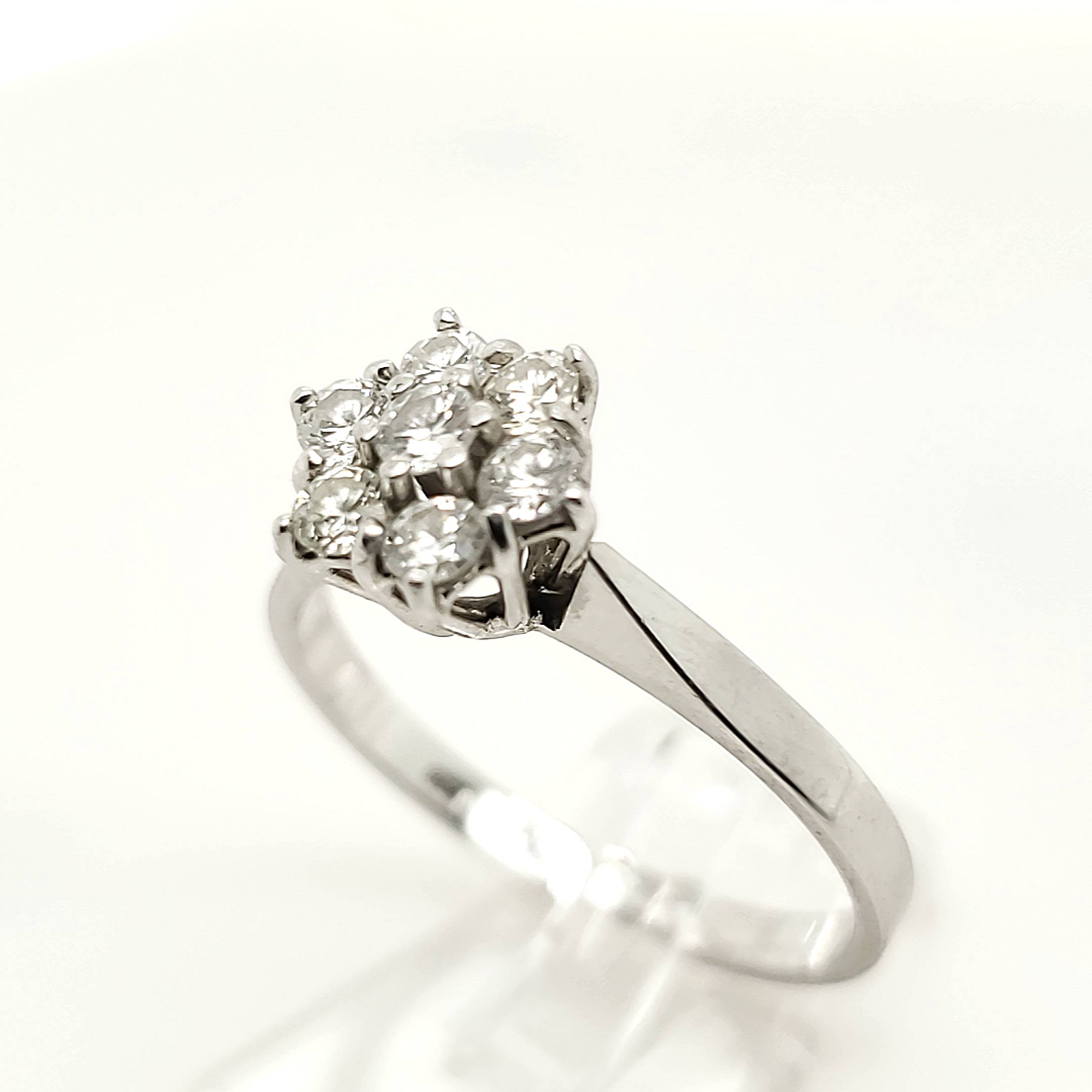 Ring Weißgold 7 Brillanten Ca.SI ca.0,5ct Verlobung