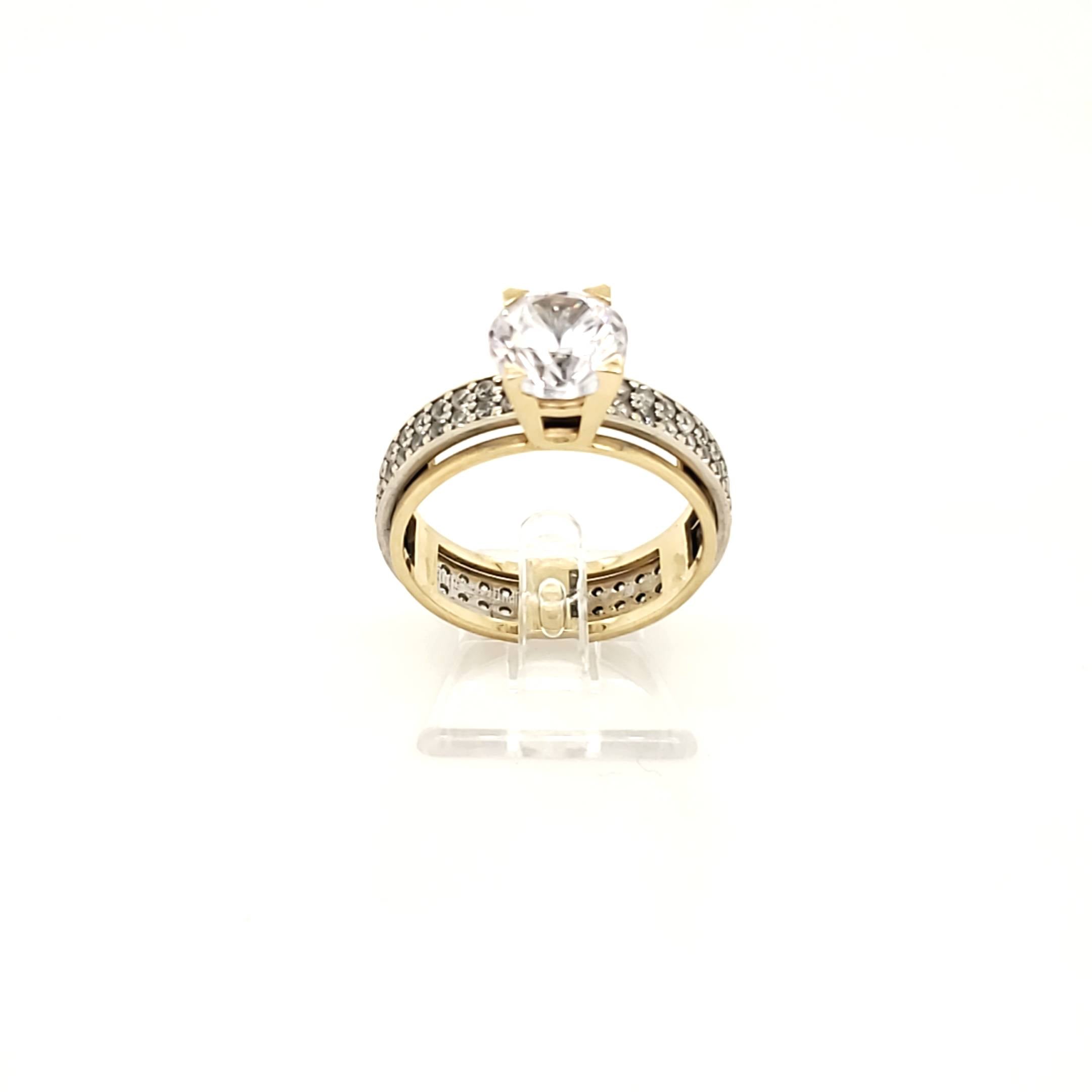 Drehring Gelbgold Weißgold 585 Gr.56