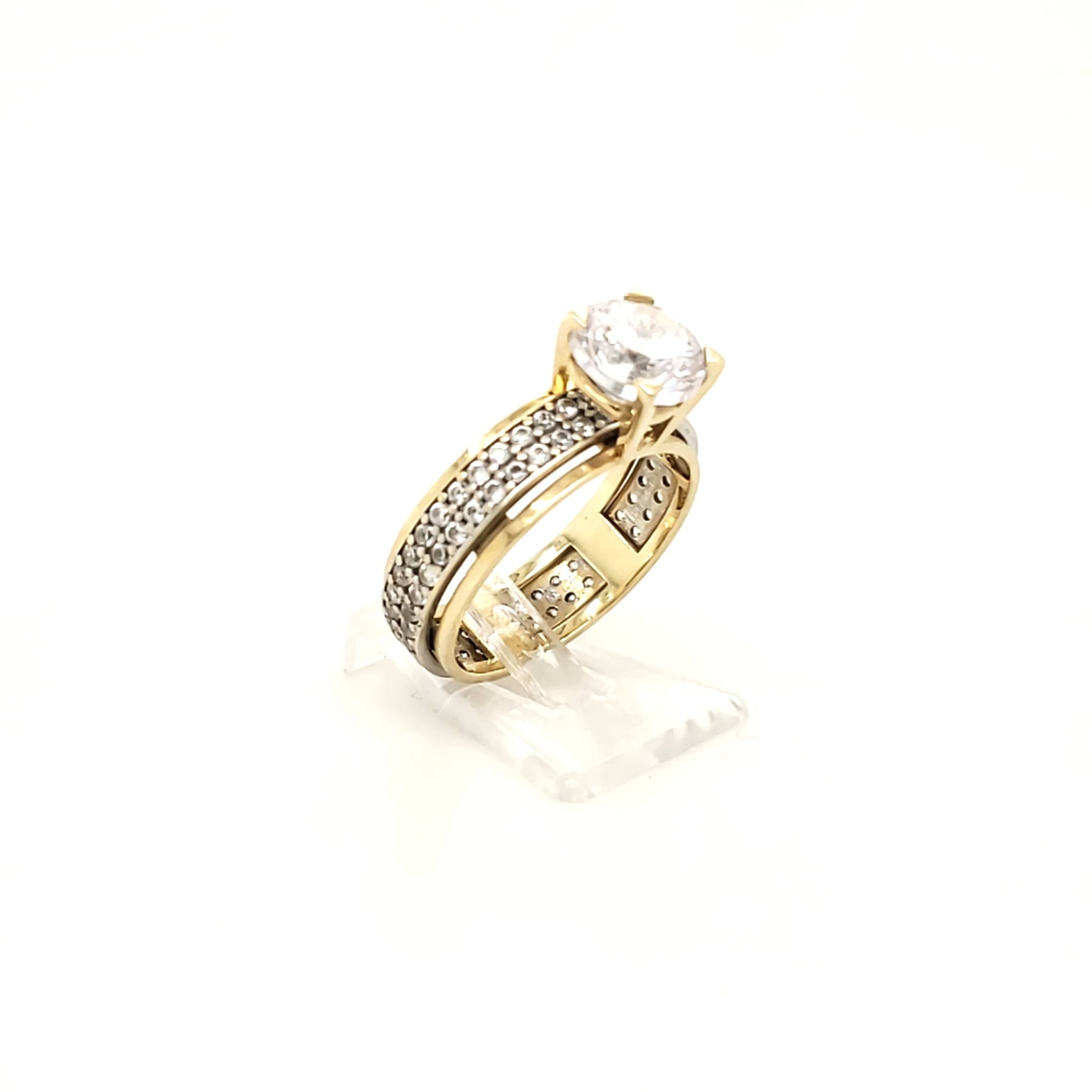 Drehring Gelbgold Weißgold 585 Gr.56