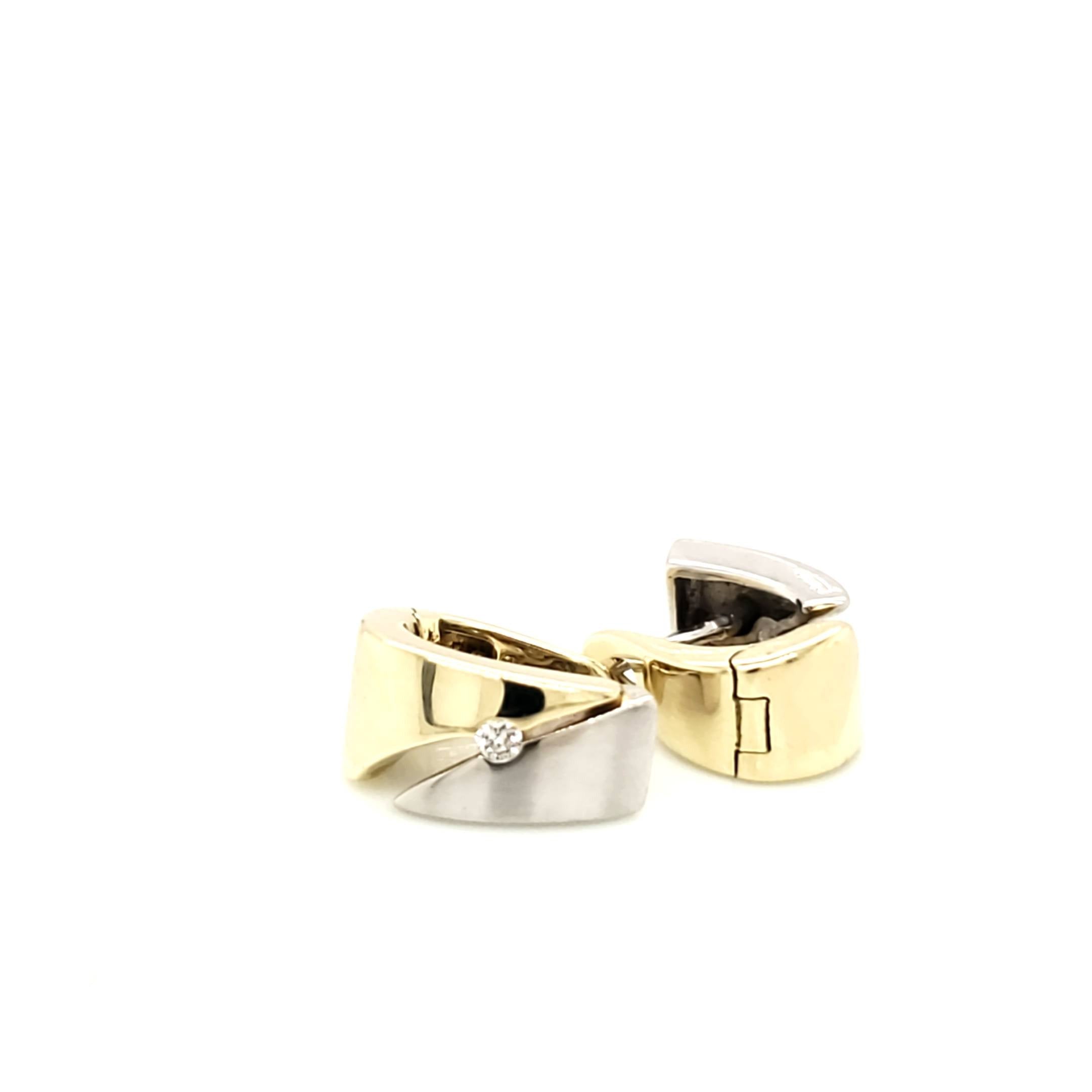 Creolen Ohrringe Gelbgold Weißgold 585 14kt Brillanten