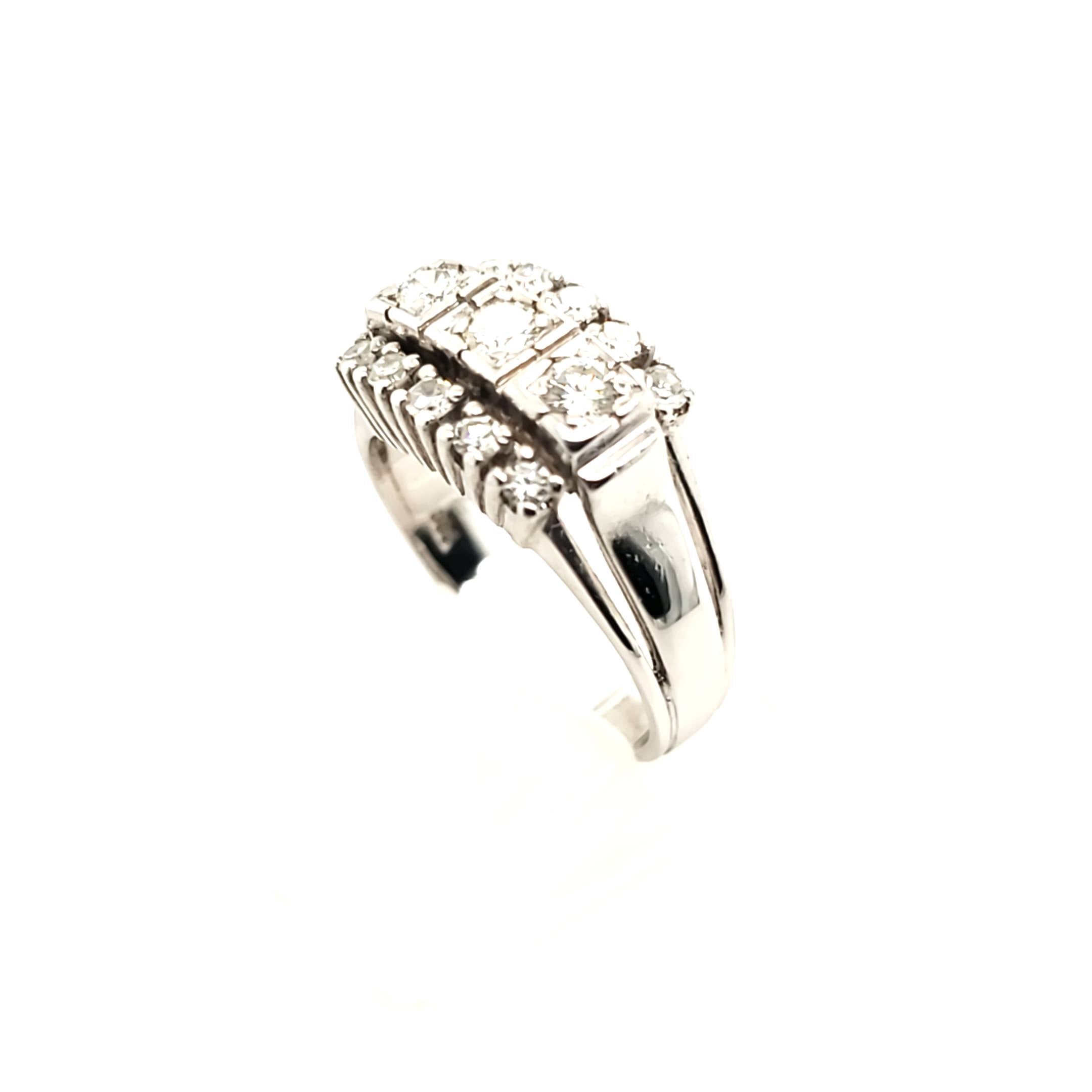 Ring Weißgold 585/14kt Gr.52 3 Brillanten und 10 Diamanten zus. ca.0,8ct