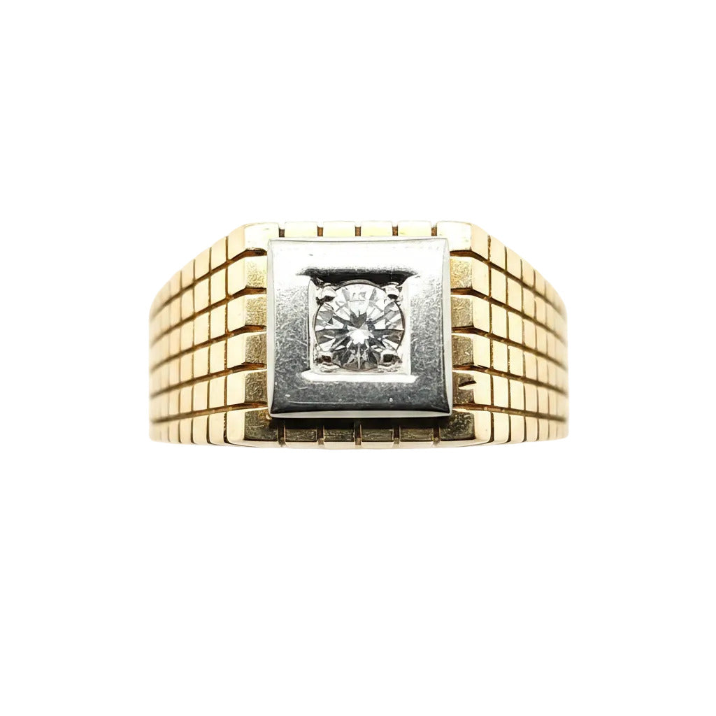 Herrenring Gelbweißgold 750/18kt 1 Brillant ca.0,20ct Größe 64