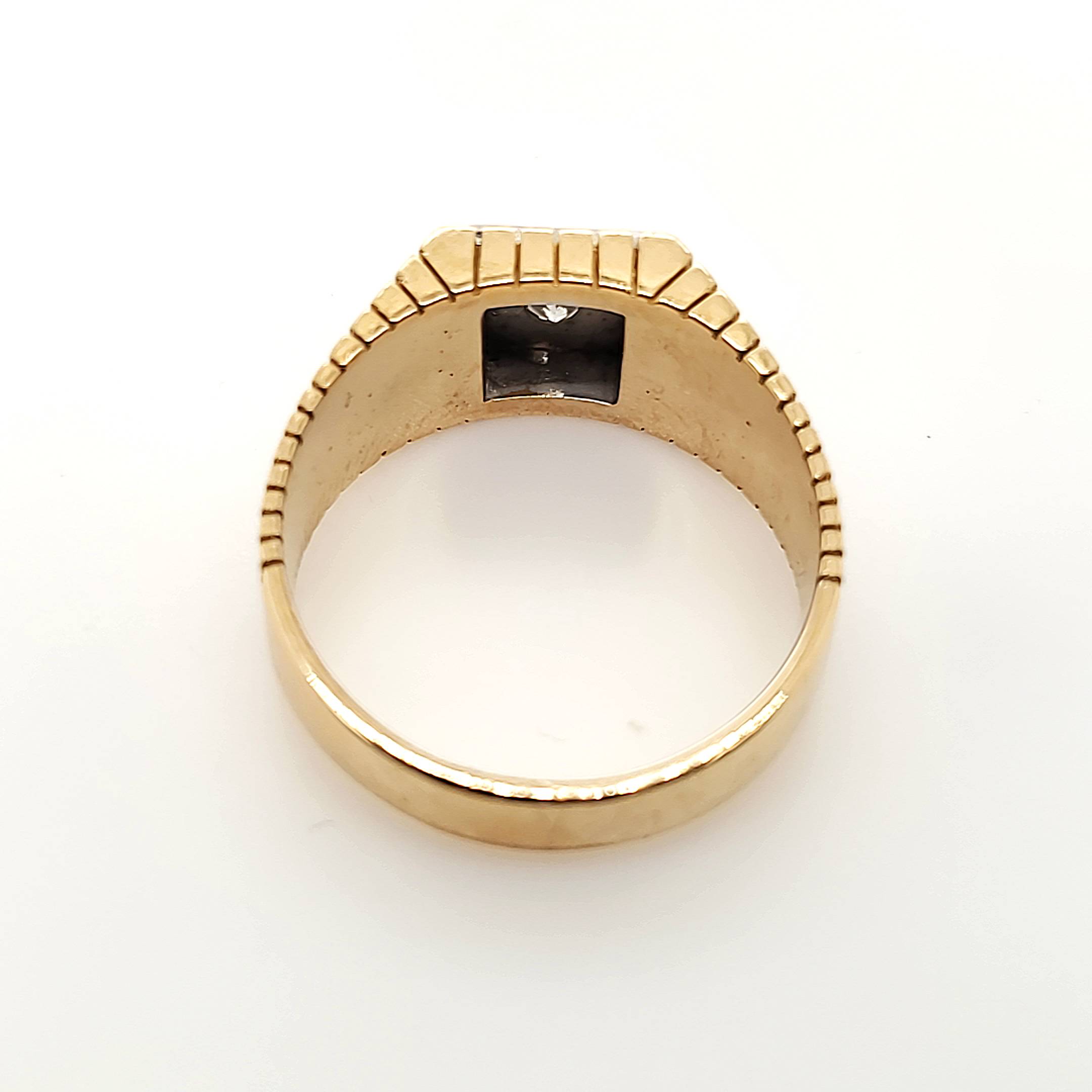 Herrenring Gelbweißgold 750/18kt 1 Brillant ca.0,20ct Größe 64