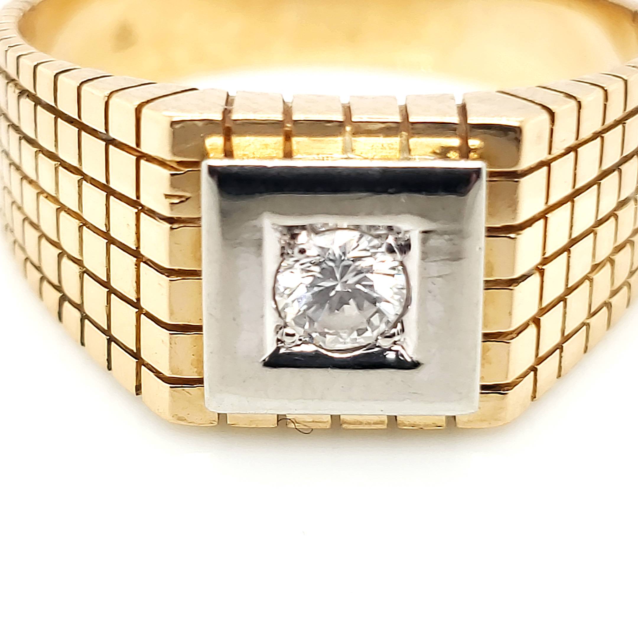 Herrenring Gelbweißgold 750/18kt 1 Brillant ca.0,20ct Größe 64