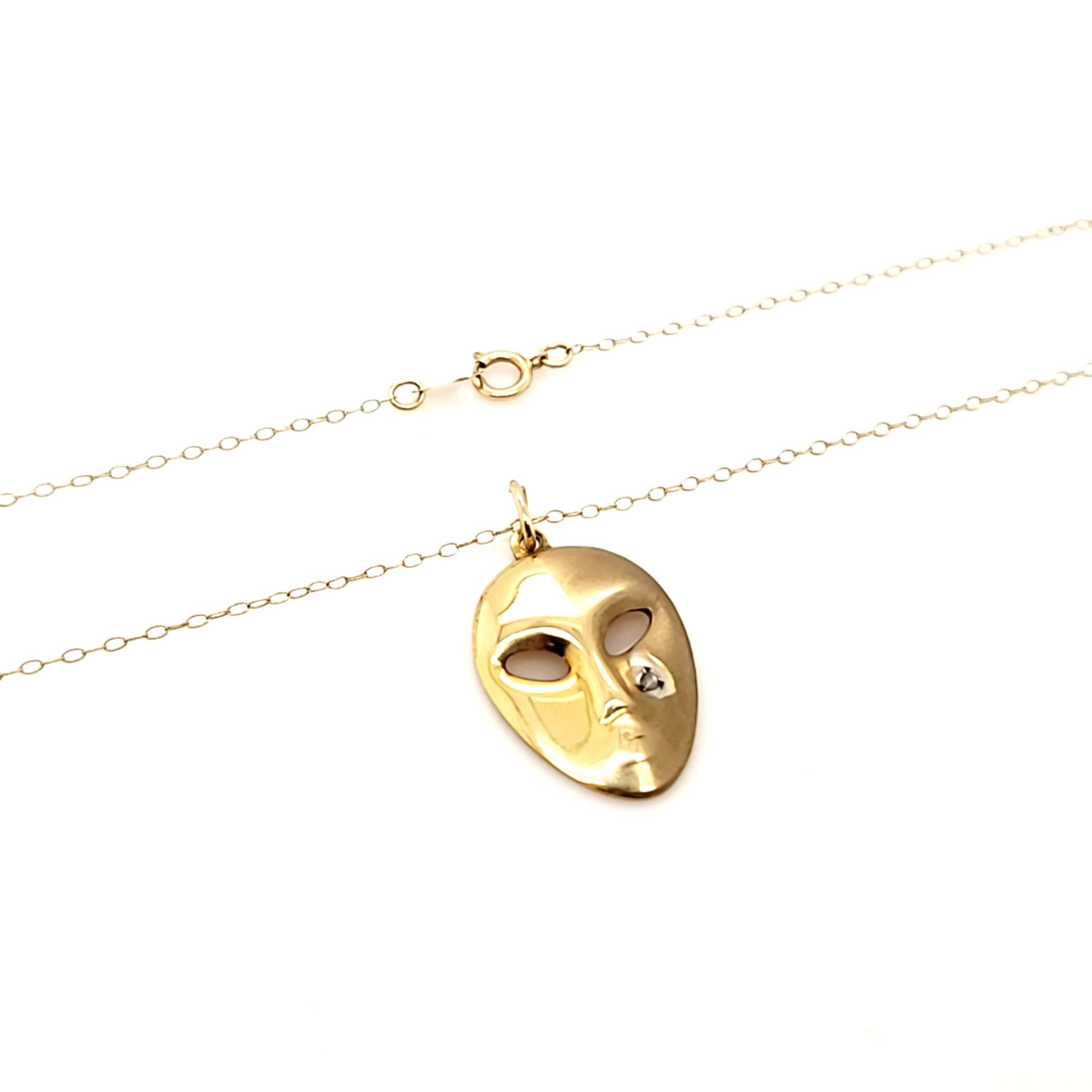 Halskette Gelbgold 585 mit Anhänger ca. 49cm