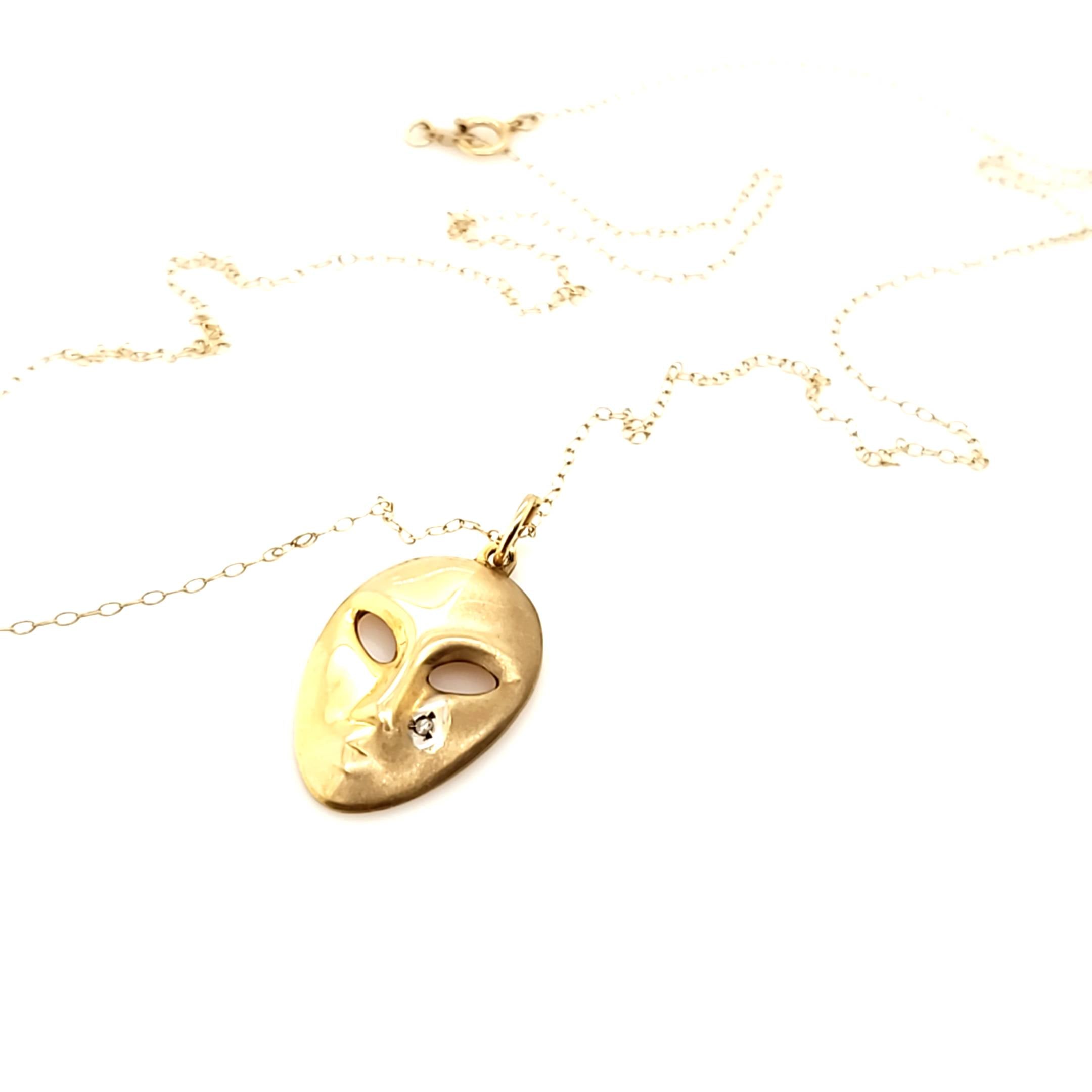 Halskette Gelbgold 585 mit Anhänger ca. 49cm