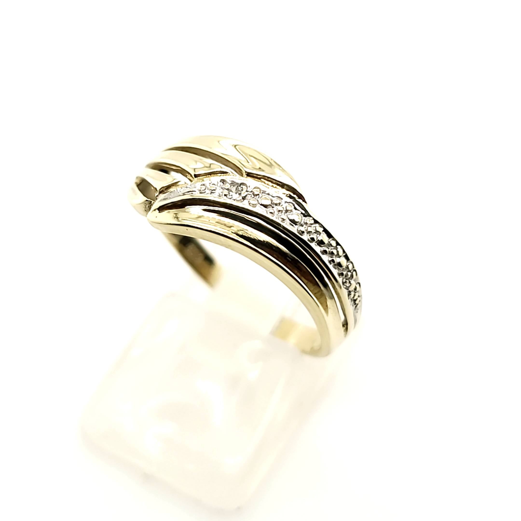Ring Gelb/Weißgold 333/8kt 1 Farbloser Schmuckstein Größe 58