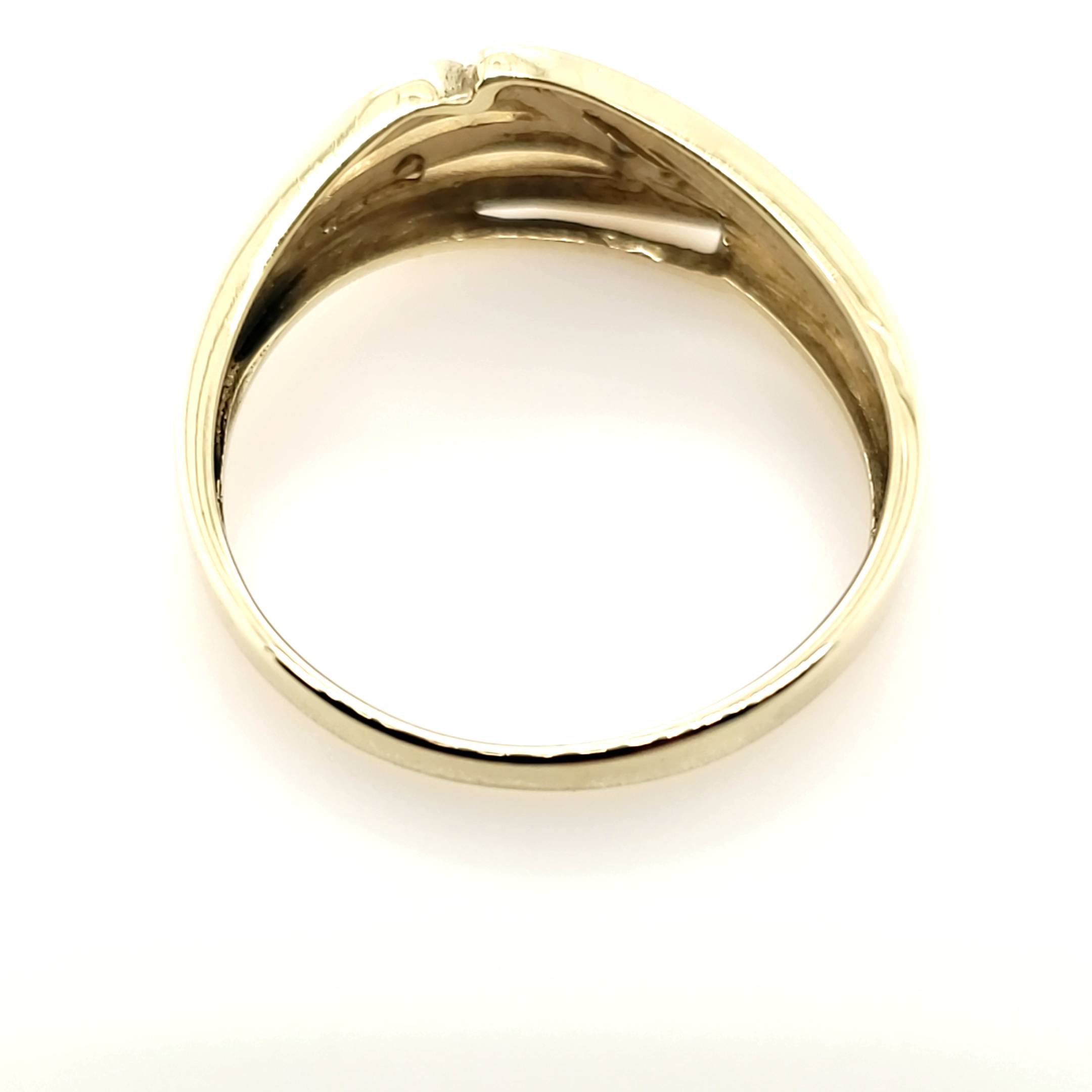 Ring Gelb/Weißgold 333/8kt 1 Farbloser Schmuckstein Größe 58