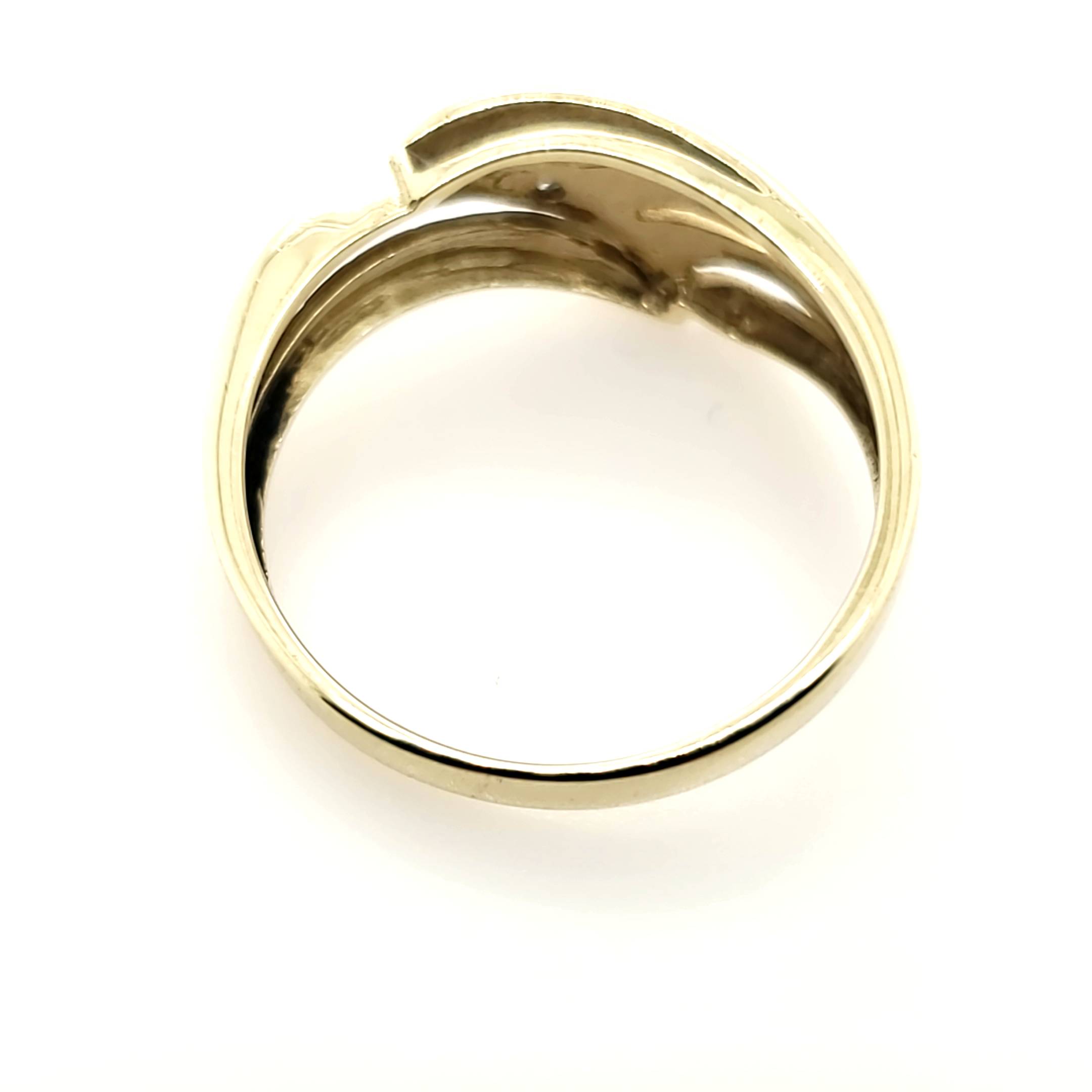 Ring Gelb/Weißgold 333/8kt 1 Farbloser Schmuckstein Größe 58
