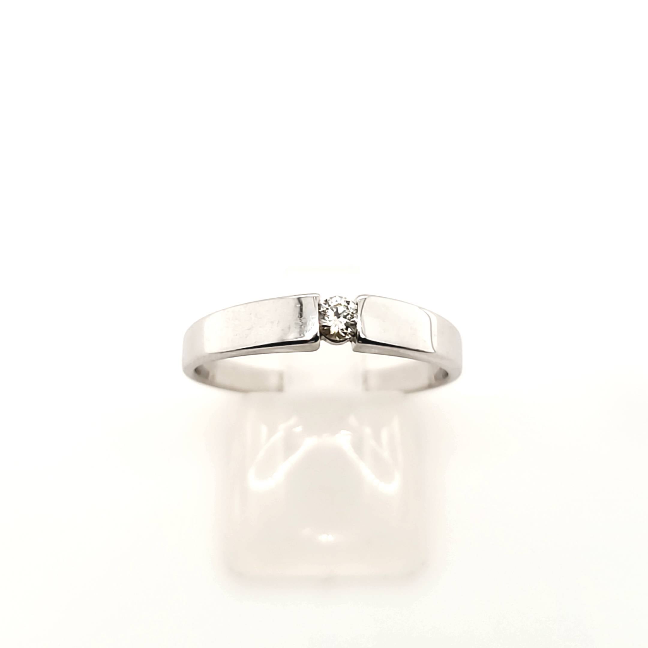 Ring Weißgold 585 1 Brillant ca.0,10ct Größe 59 / 60
