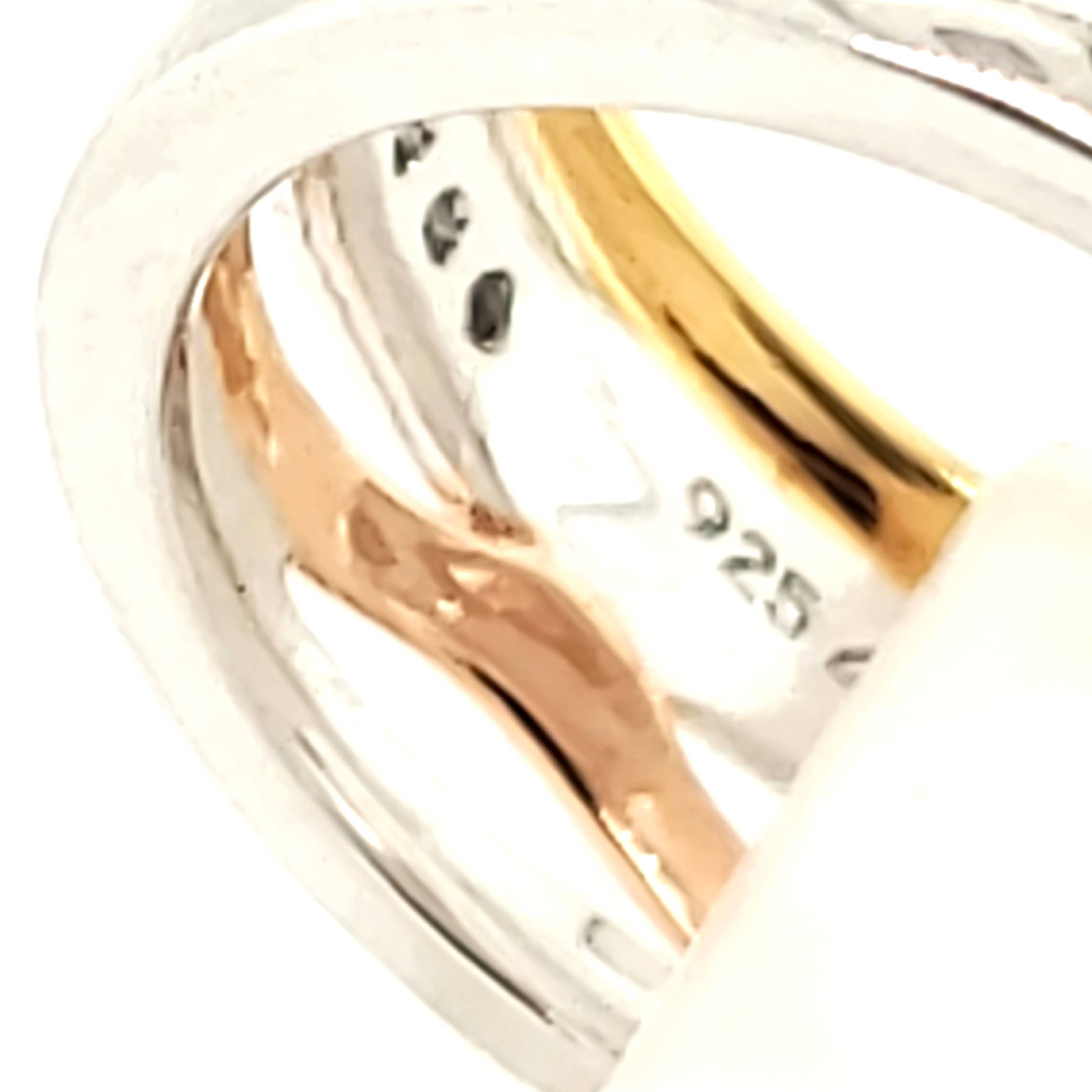 Ring Silber Vergoldet 925 Schmucksteine Gr.52