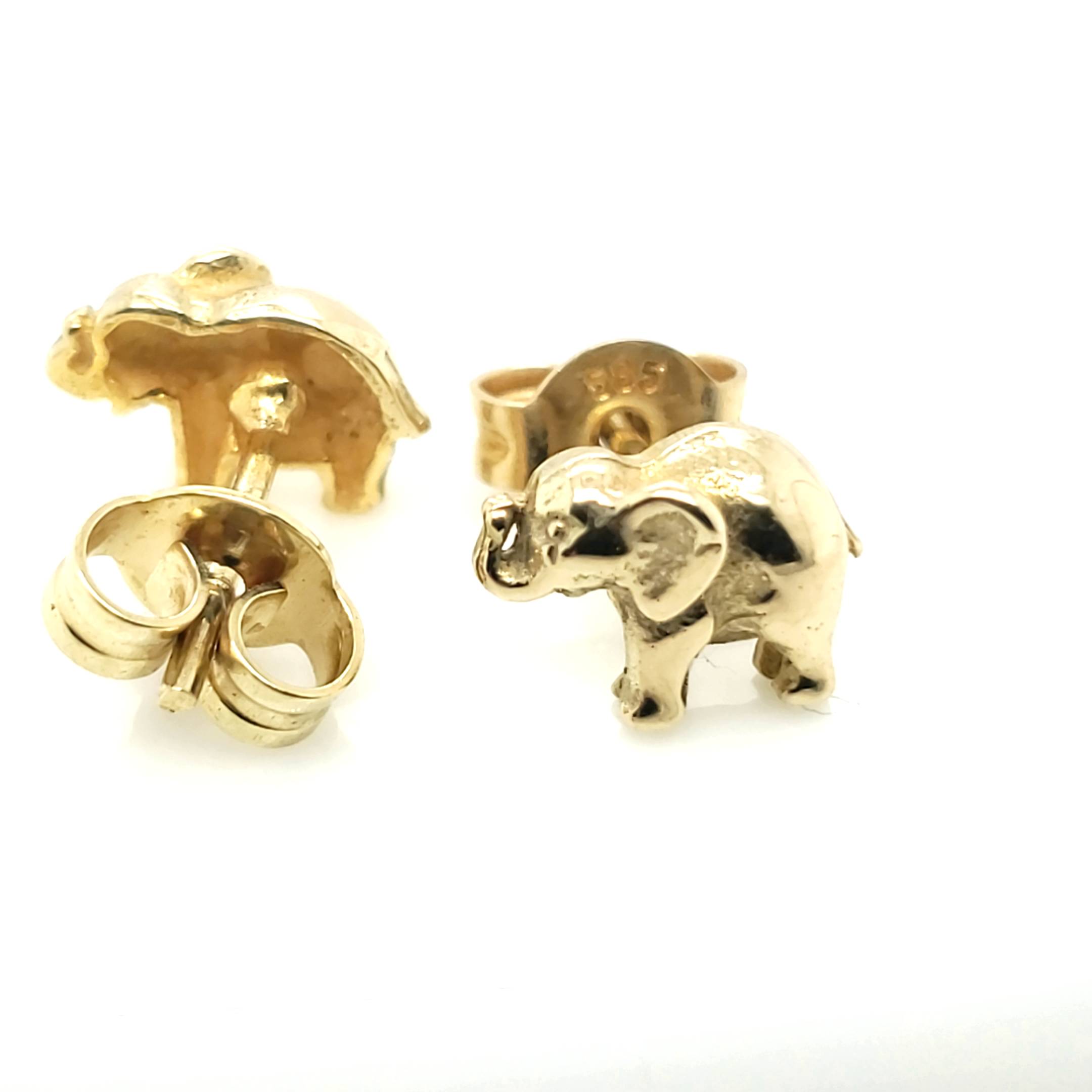 Ohrringe Elephanten Gelbgold 585 Kinder Erwachsene