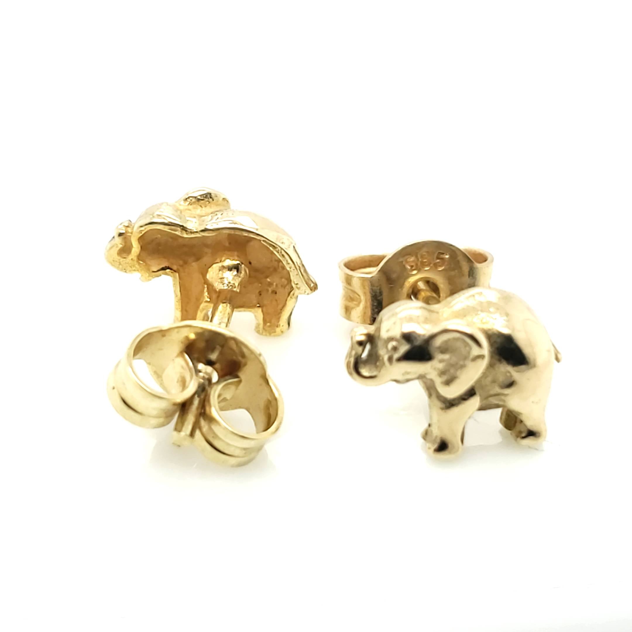Ohrringe Elephanten Gelbgold 585 Kinder Erwachsene