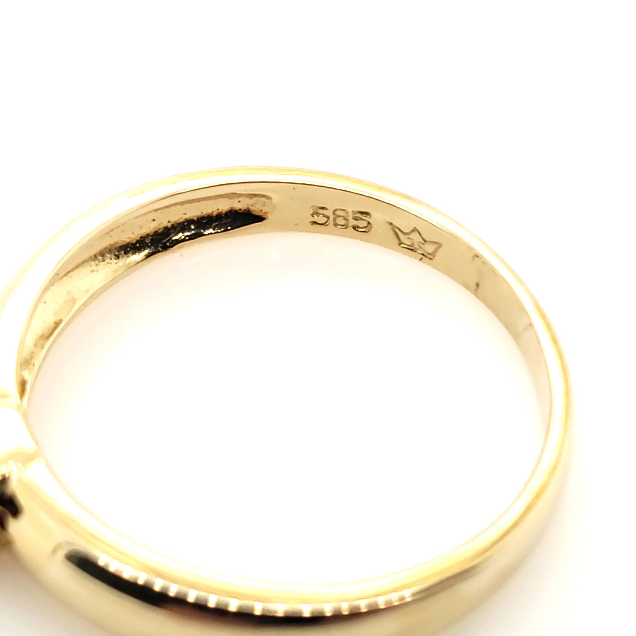 Ring Gelbgold 585 Größe 53 besetzt mit einem Orangebraunem Schmuckstein