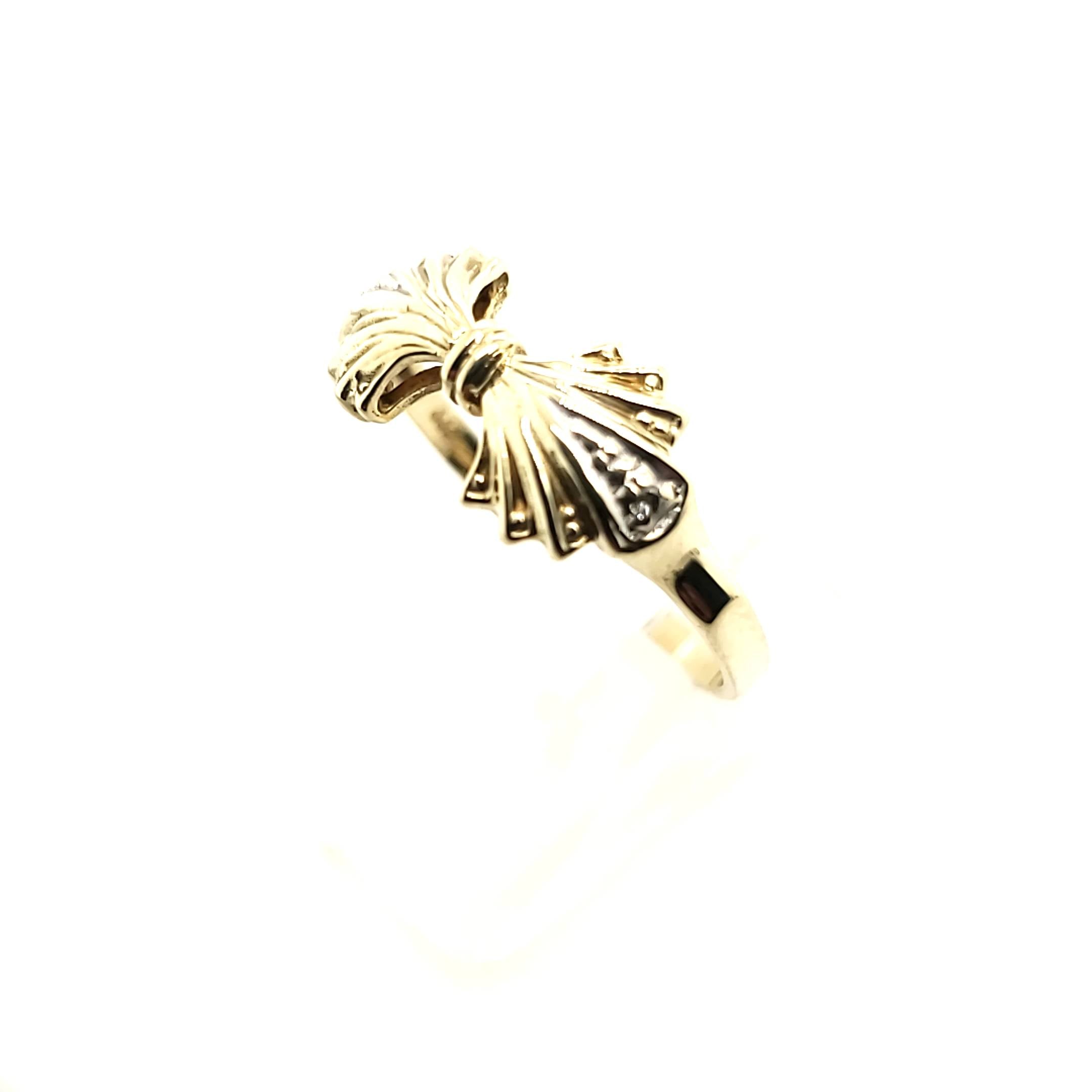 Ring Gelbweißgold 333 2 Diamanten je ca. 0,01ct Größe 55