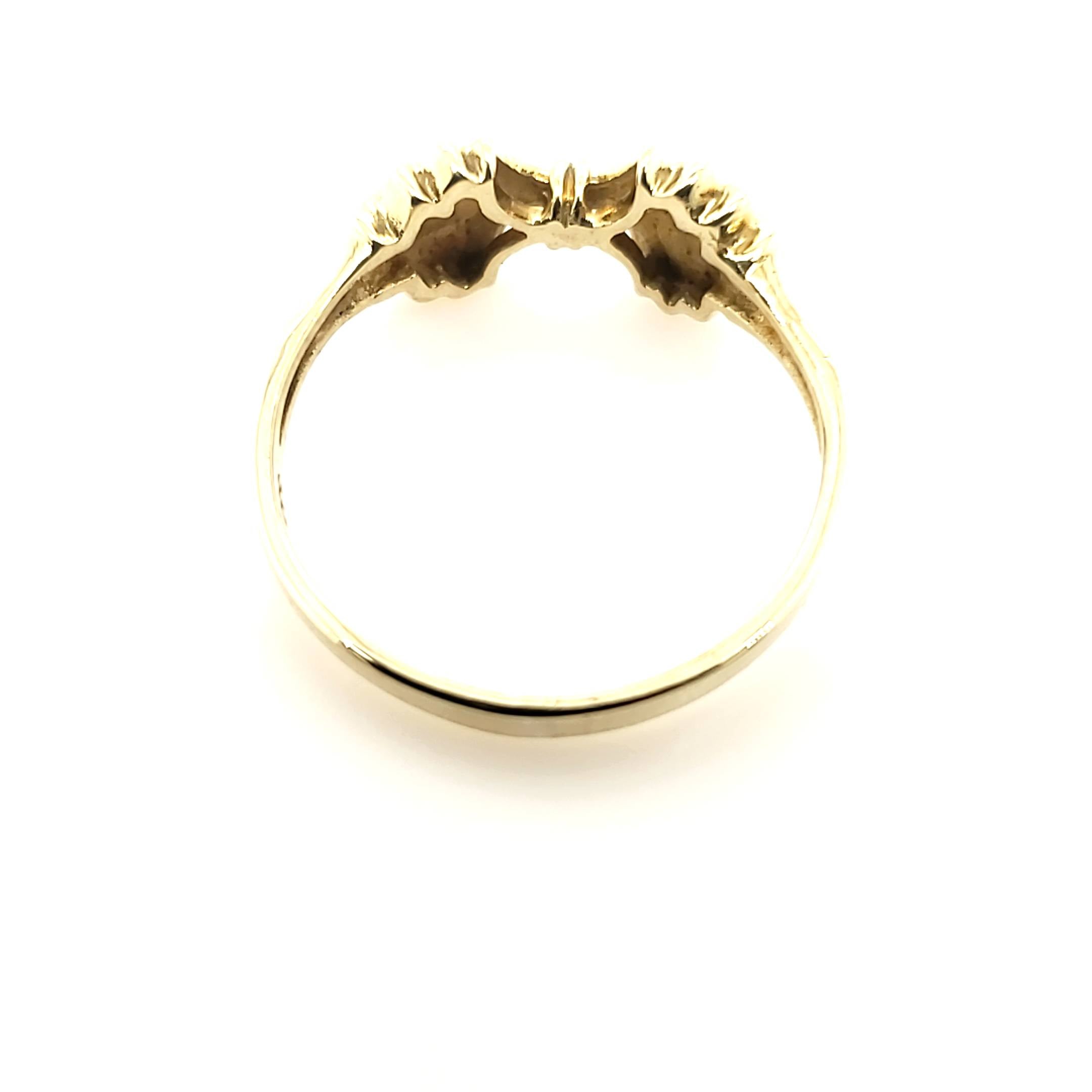 Ring Gelbweißgold 333 2 Diamanten je ca. 0,01ct Größe 55