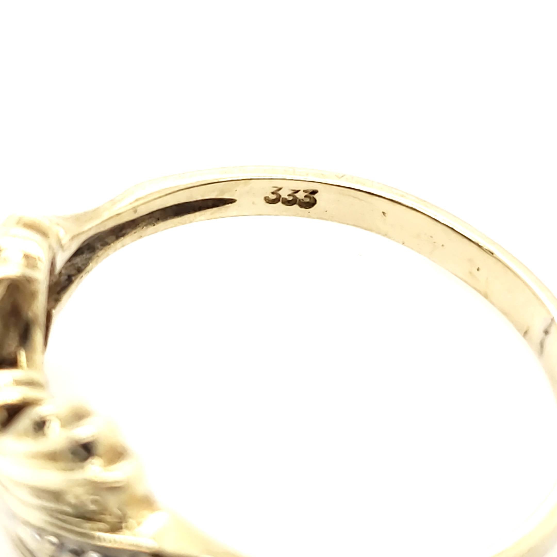 Ring Gelbweißgold 333 2 Diamanten je ca. 0,01ct Größe 55