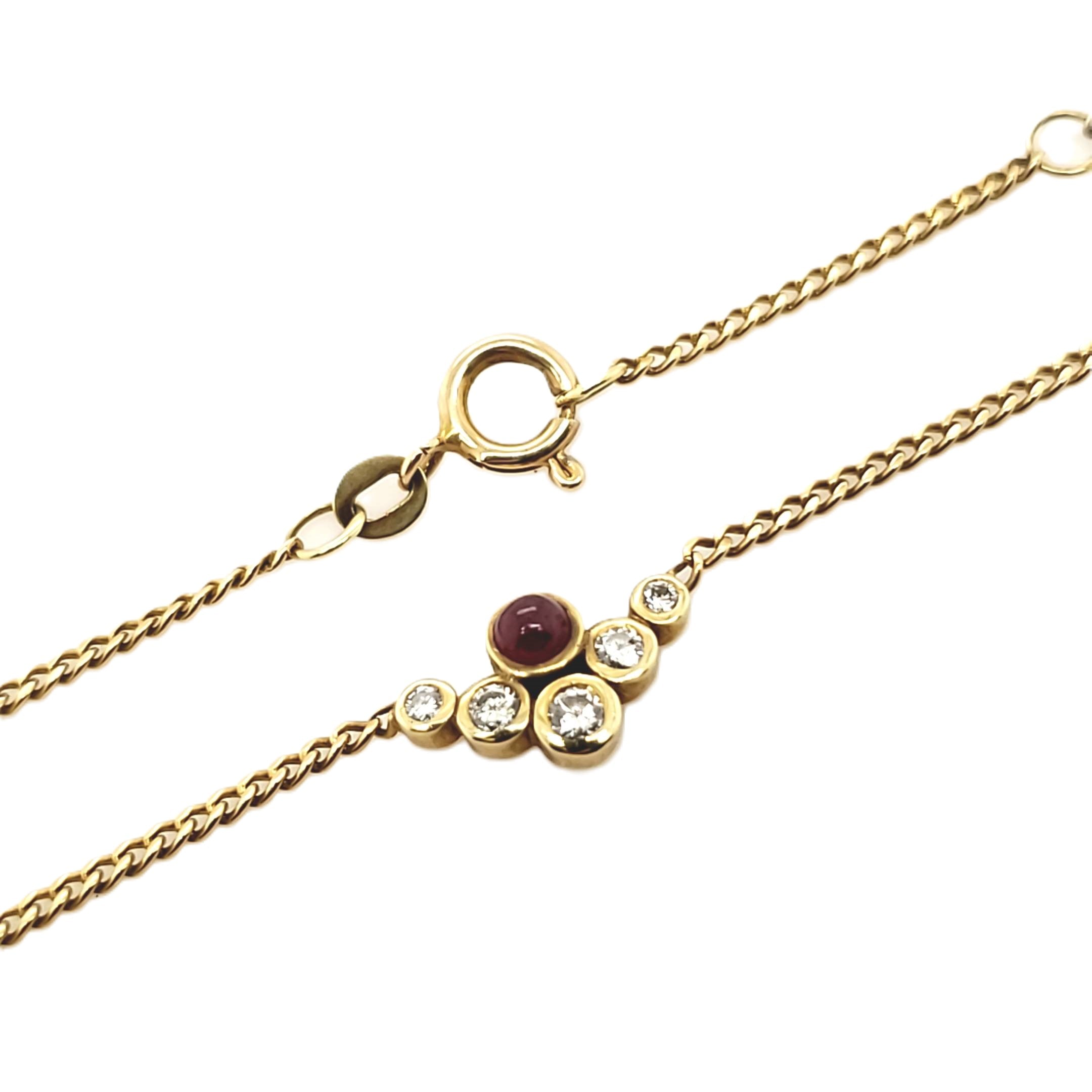 Collier Gelbgold 585 ca.40-42cm Brillanten Rubin