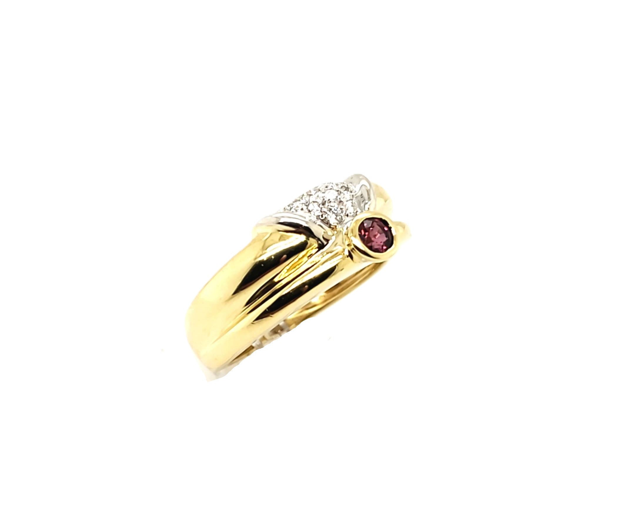 Damenring Gelbgold Weißgold 750 mit Brillanten Gr.55
