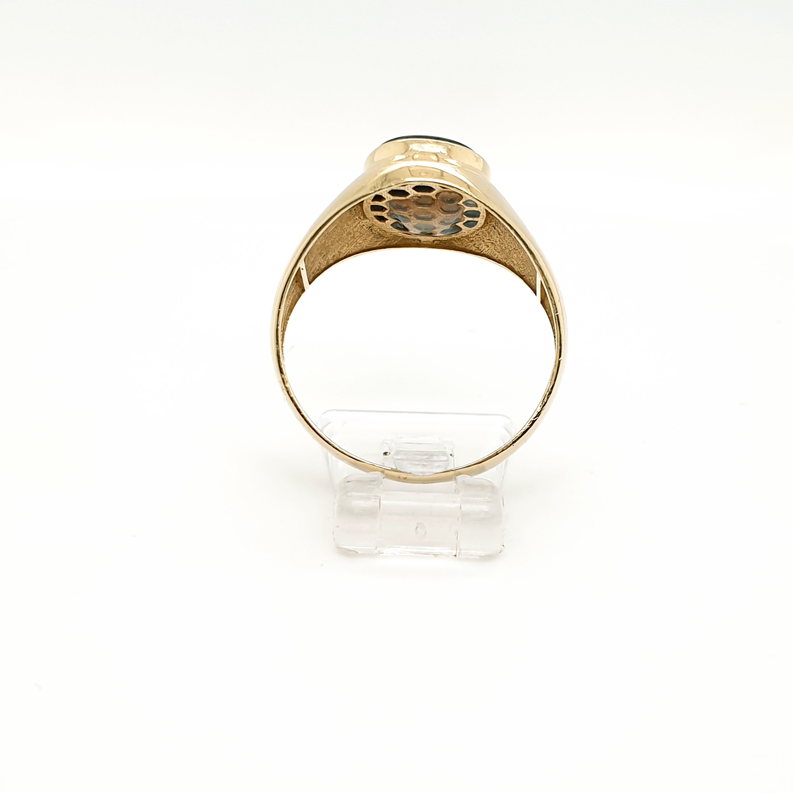 Goldring mit schwarzer Platte 585 14 Karat Gr. 63