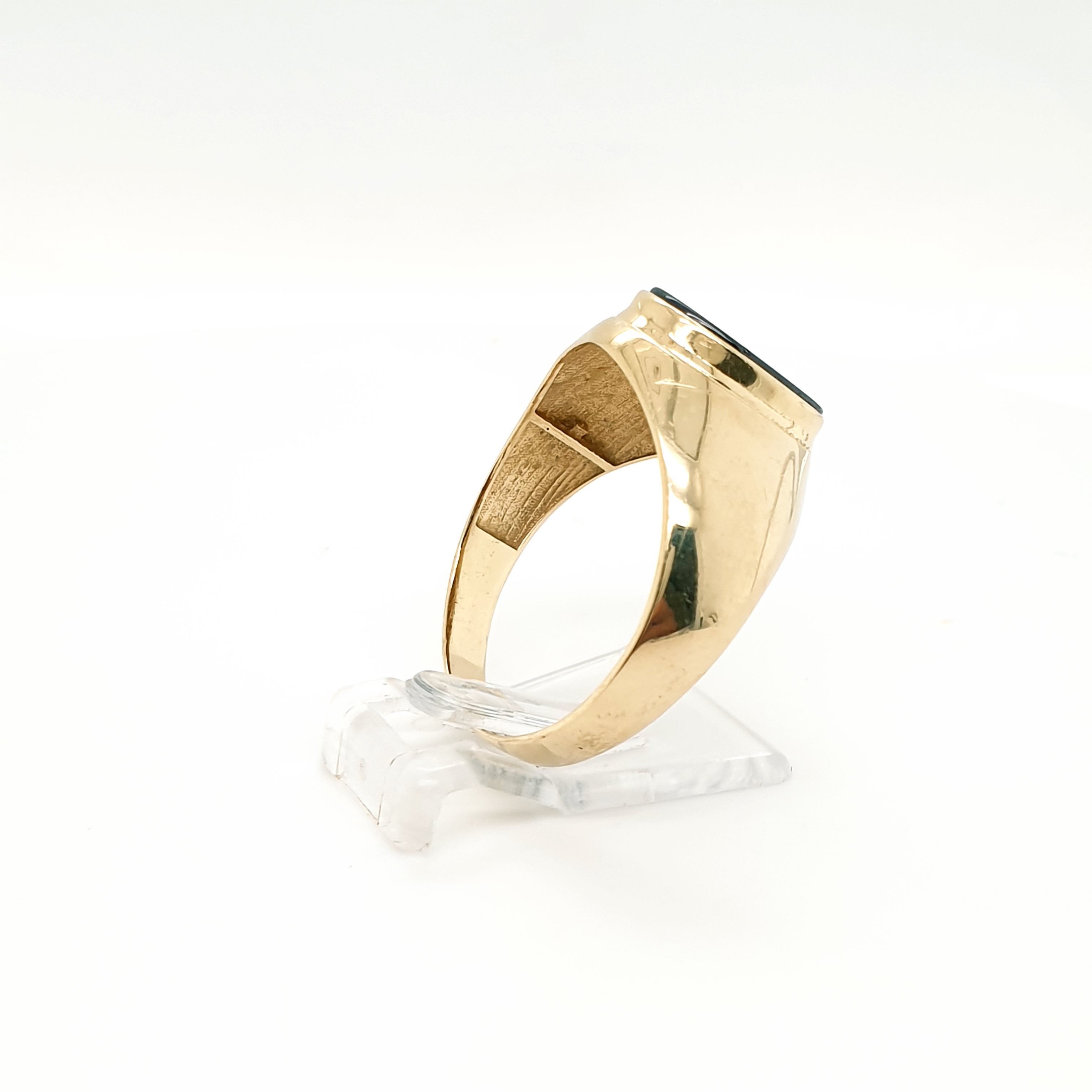 Goldring mit schwarzer Platte 585 14 Karat Gr. 63