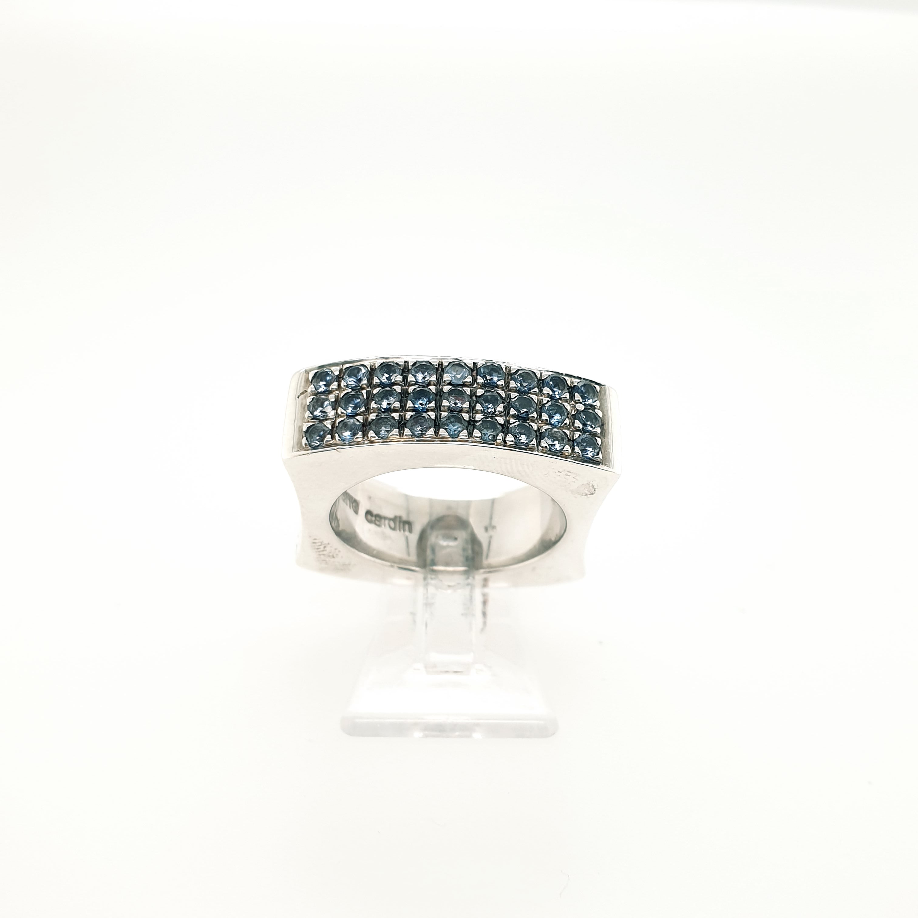 Pierre Cardin Ring 925 Sterling Silber blaue Steine Gr. 56
