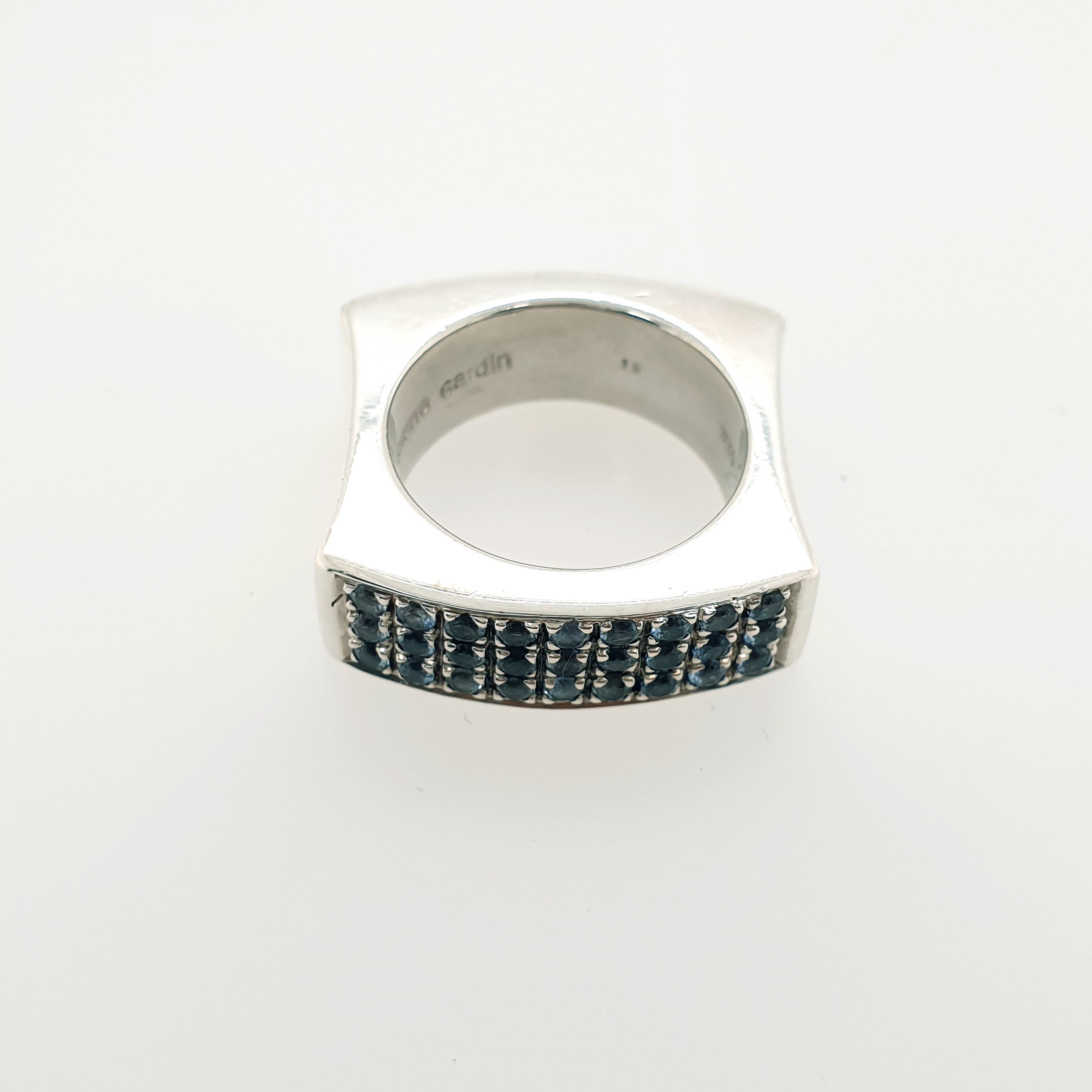 Pierre Cardin Ring 925 Sterling Silber blaue Steine Gr. 56