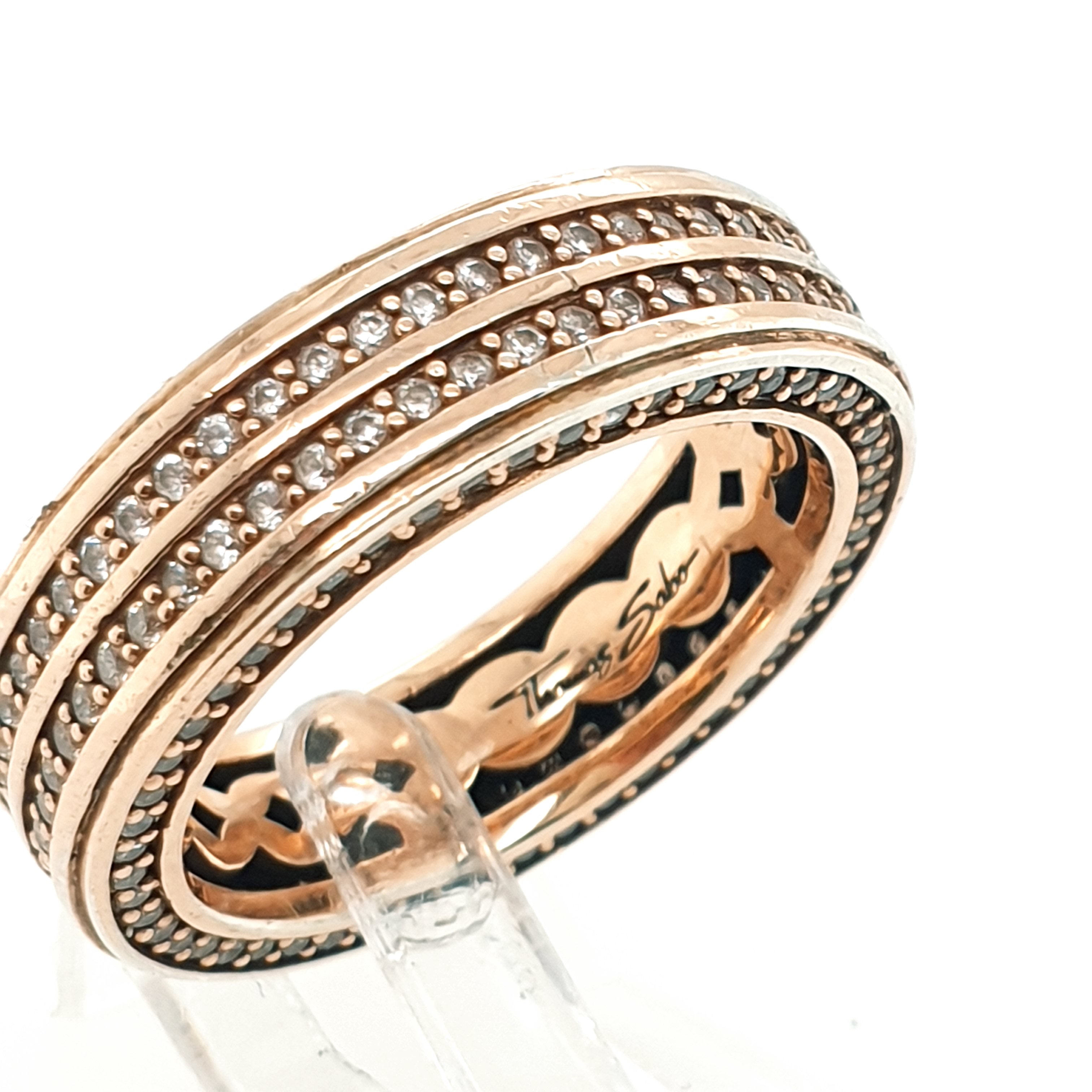 Thomas Sabo Ring Sterling Silber 925 Rotvergoldet Zirkonia Gr.55