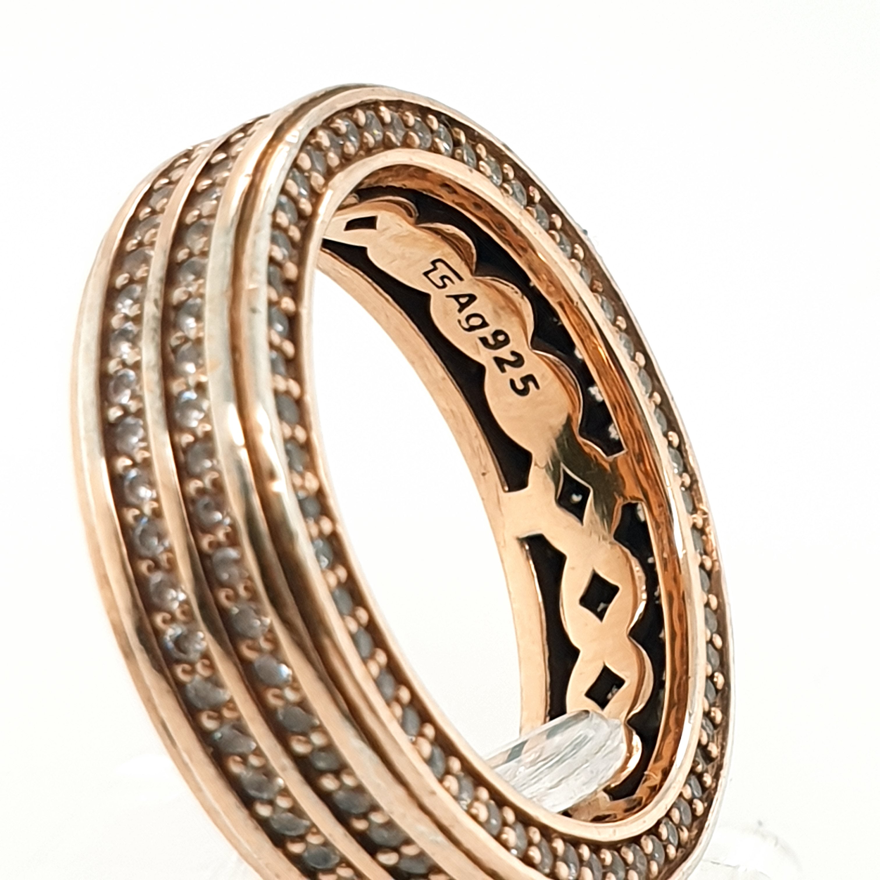 Thomas Sabo Ring Sterling Silber 925 Rotvergoldet Zirkonia Gr.55