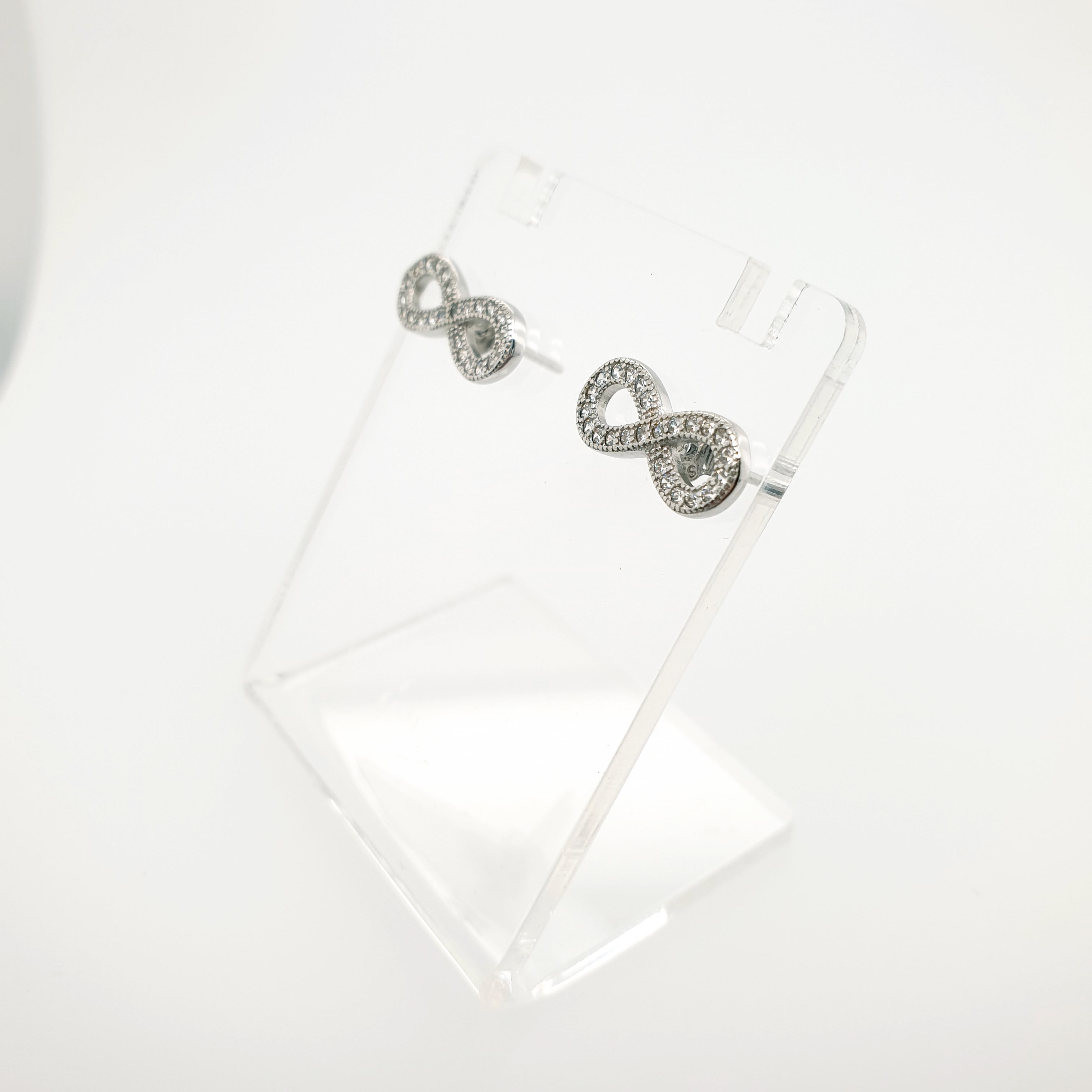 Unendlichkeitszeichen Zirkonia Ohrringe 925 Sterling Silber
