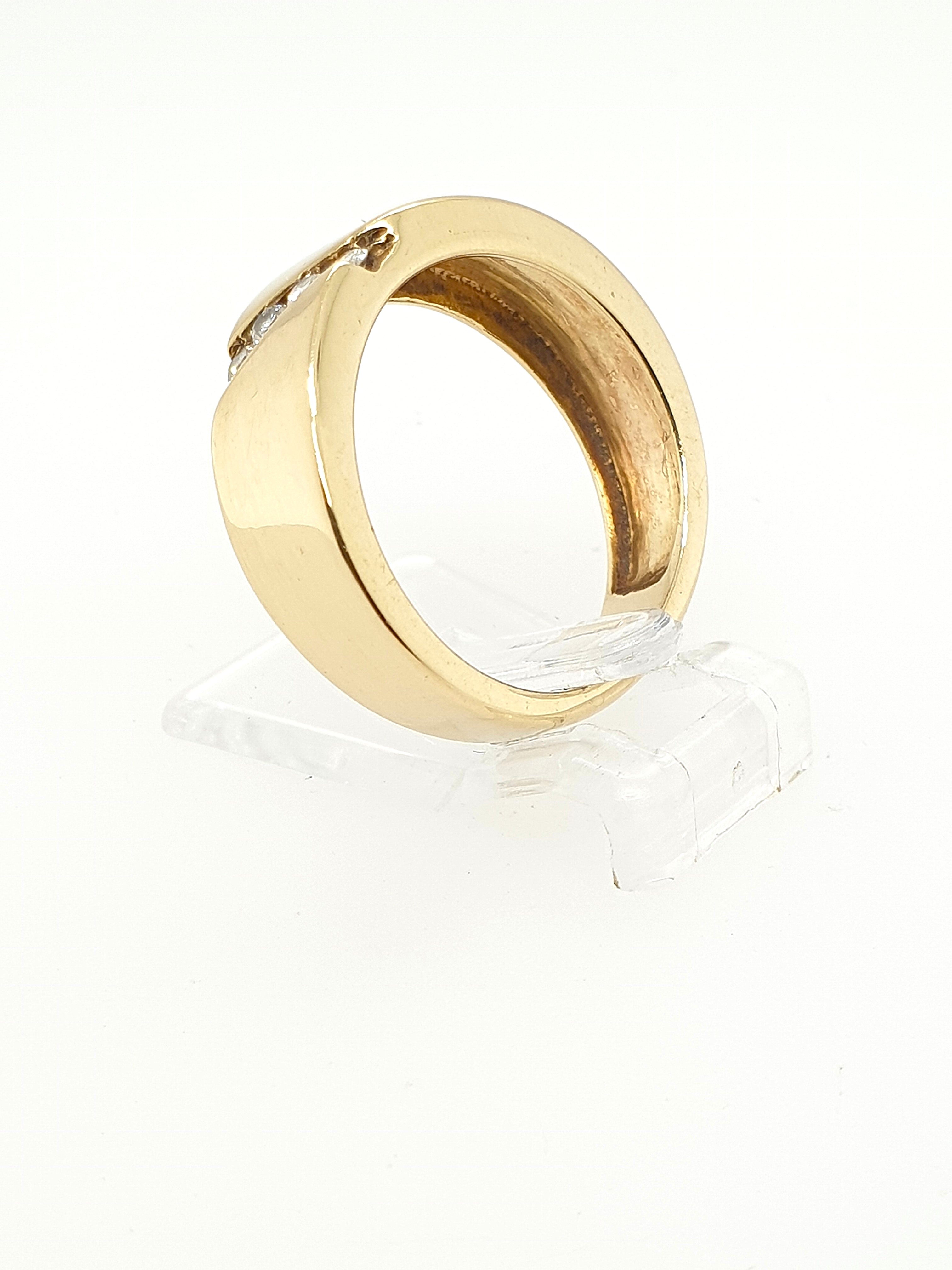 Gelbgold Ring mit 4 Brillanten 585/14kt Gr. 52