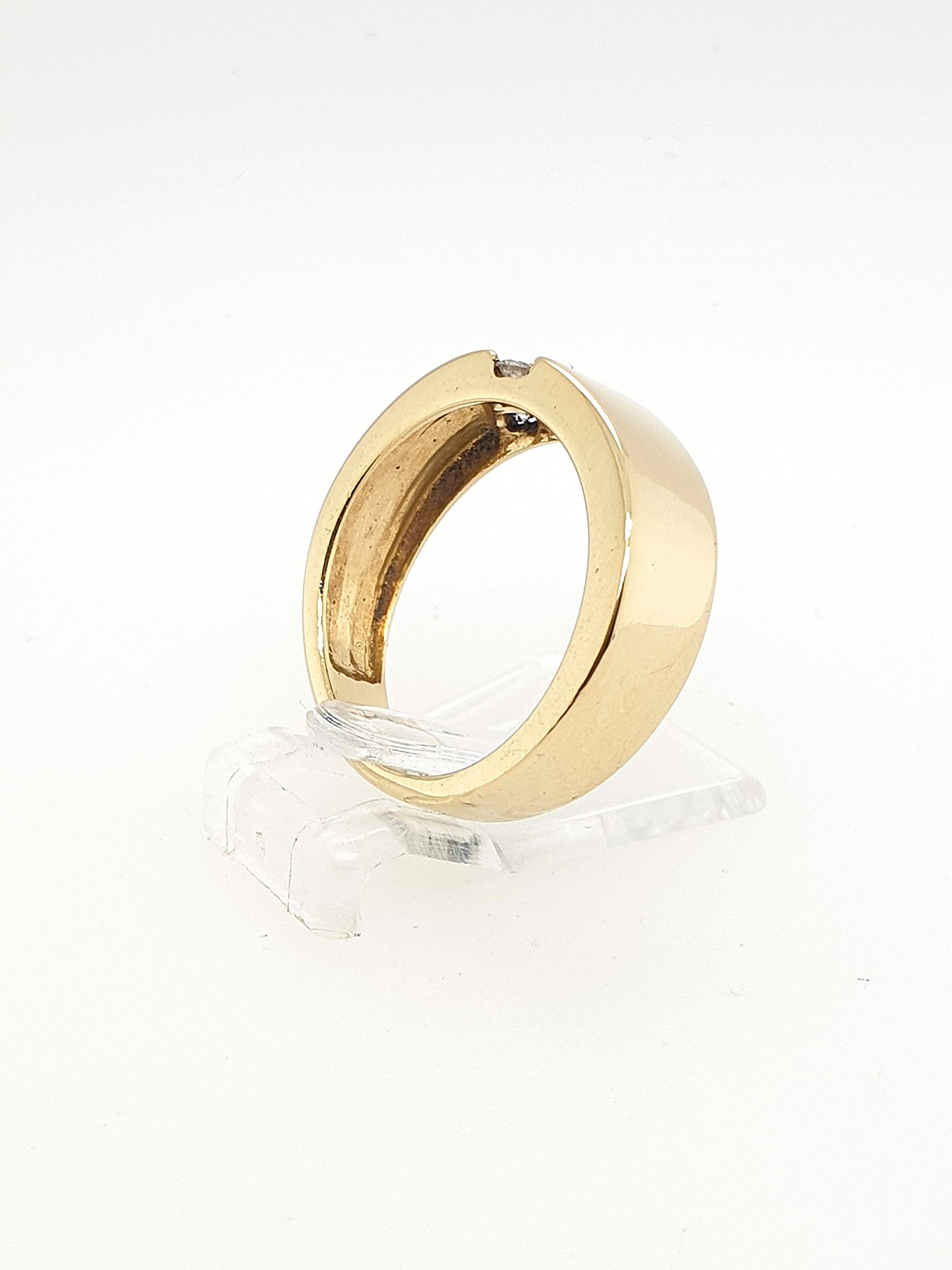 Gelbgold Ring mit 4 Brillanten 585/14kt Gr. 52