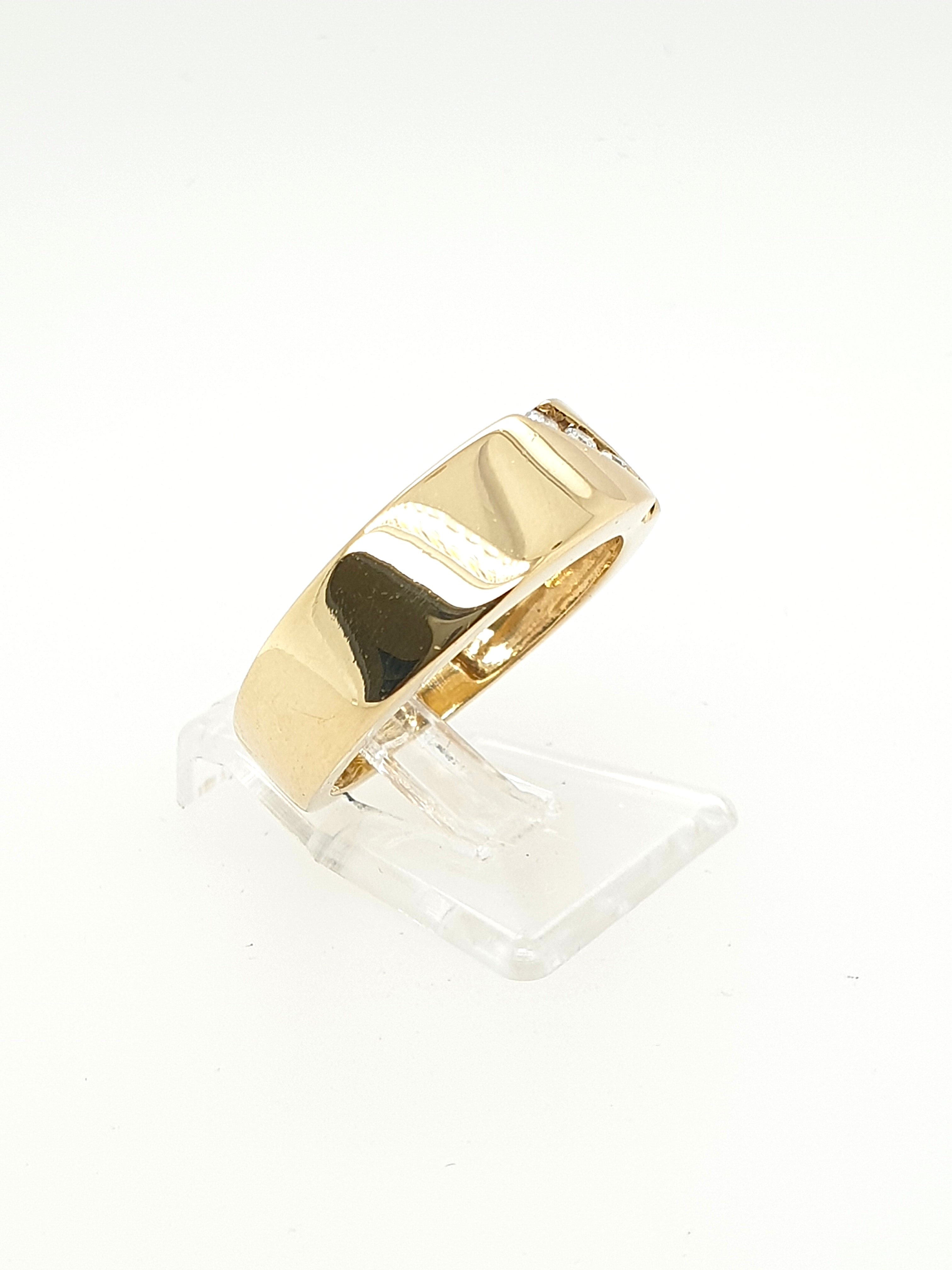 Gelbgold Ring mit 4 Brillanten 585/14kt Gr. 52