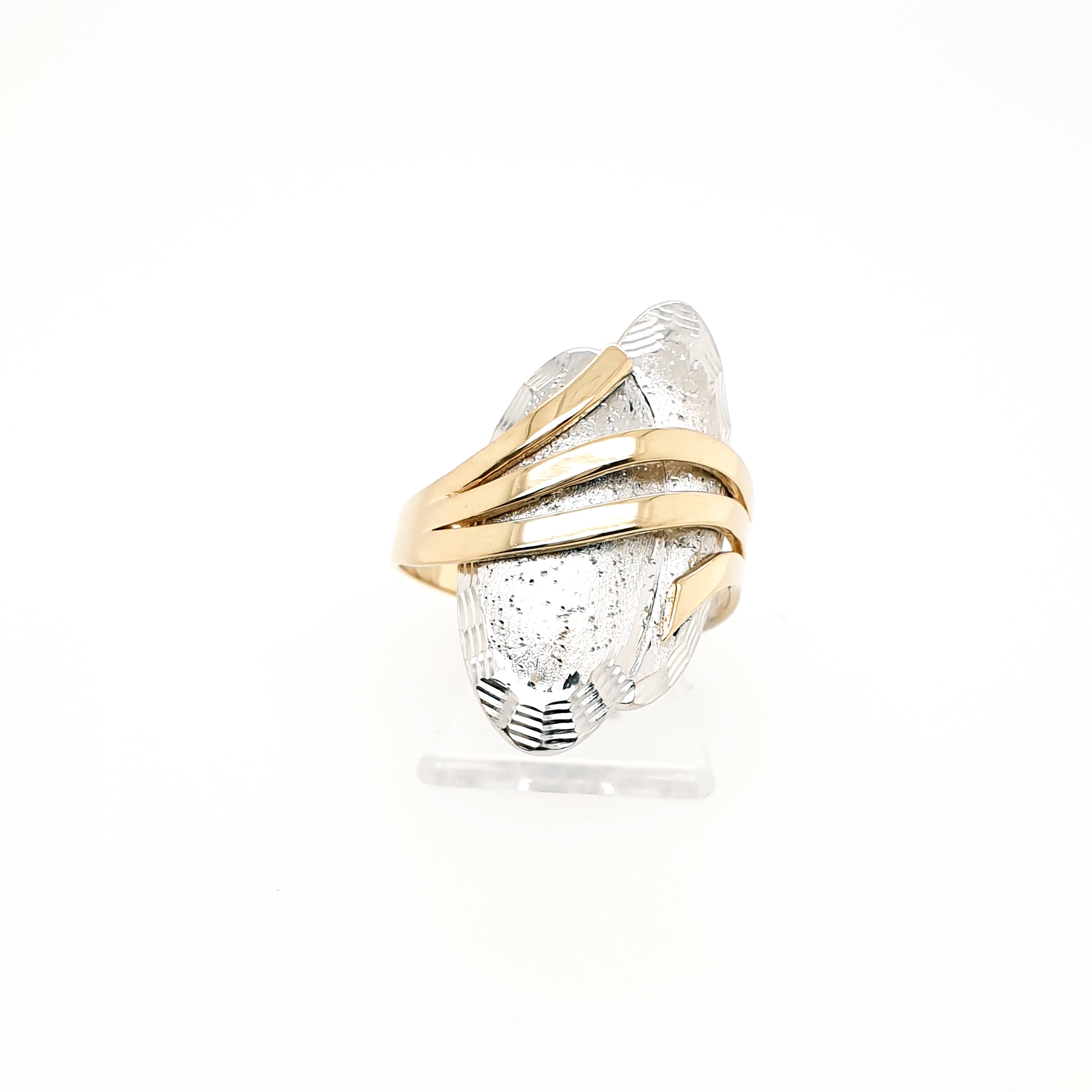 Goldring Gelb-/Weißgold 585 14 Karat Gr. 59