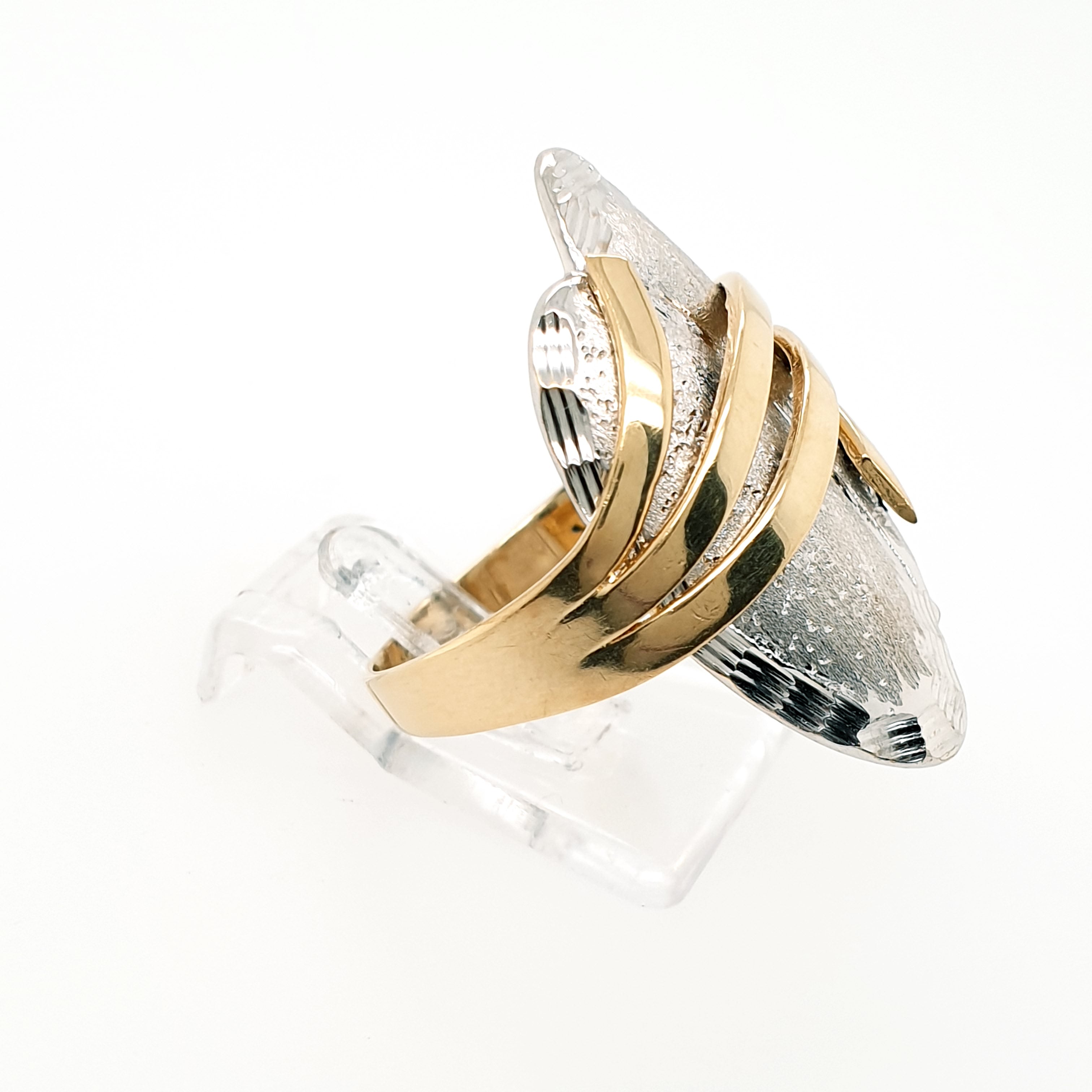Goldring Gelb-/Weißgold 585 14 Karat Gr. 59