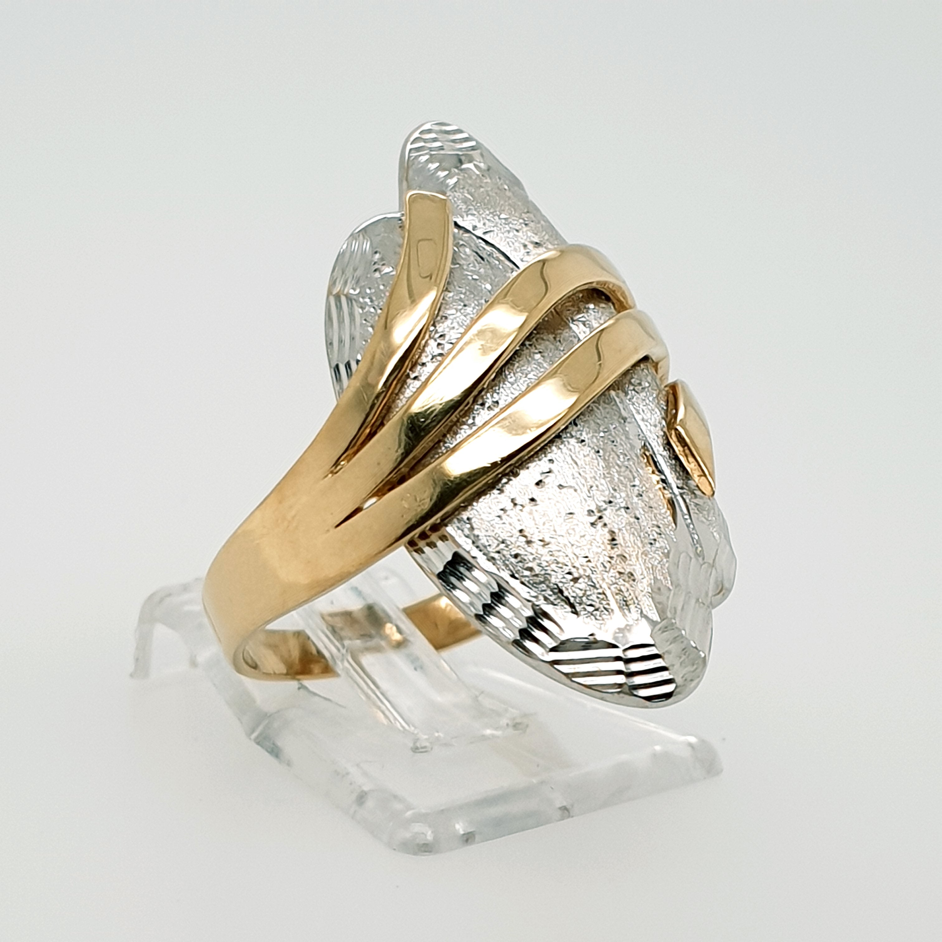 Goldring Gelb-/Weißgold 585 14 Karat Gr. 59