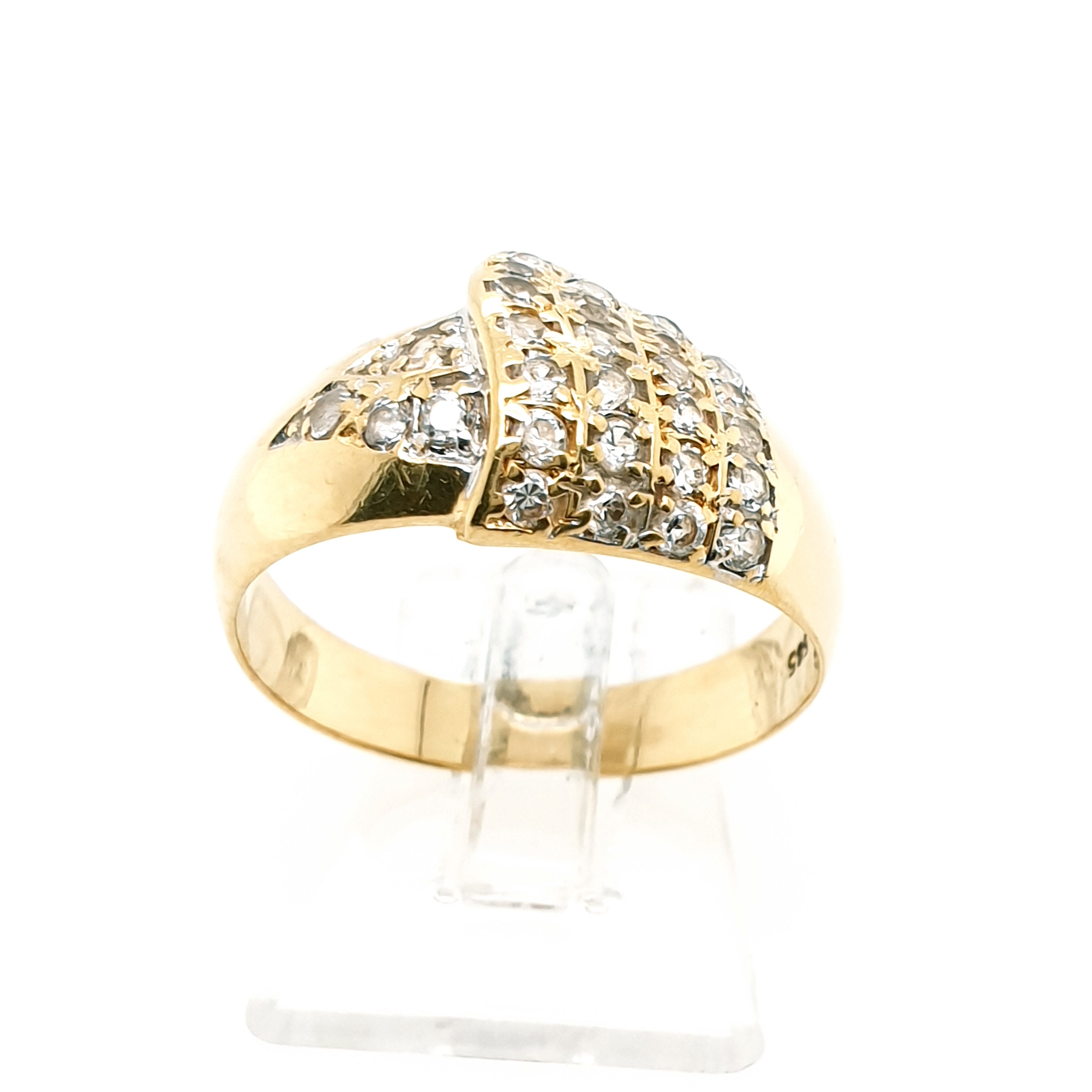 Goldring mit Zirkonia 585 14 Karat Gr. 58