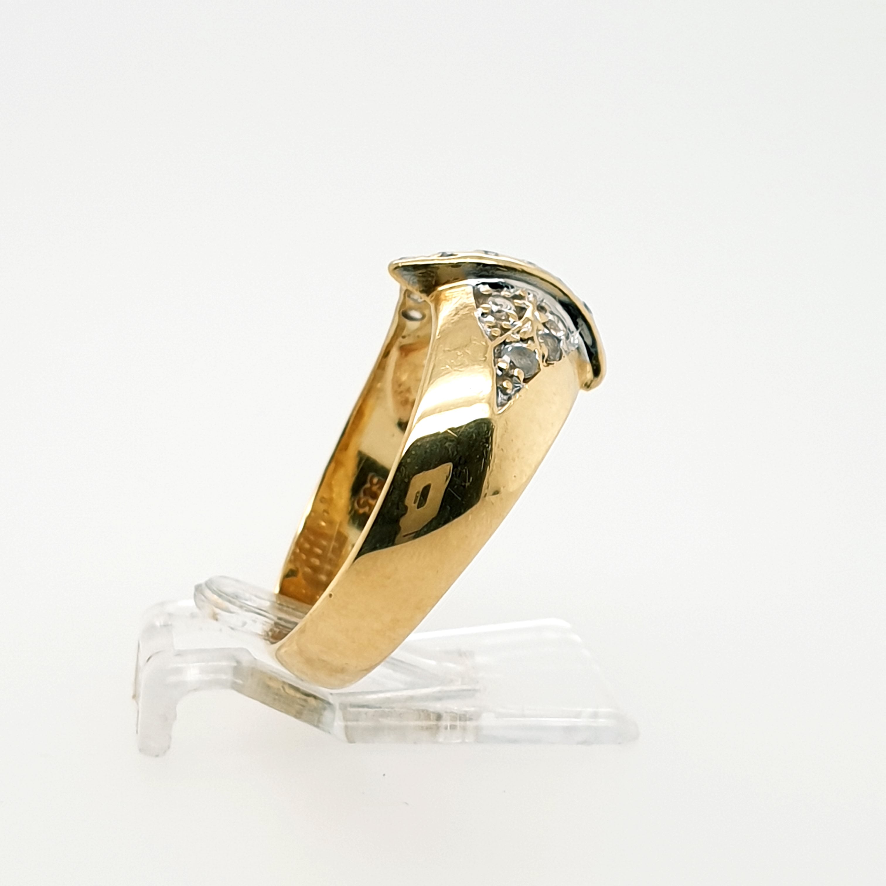 Goldring mit Zirkonia 585 14 Karat Gr. 58