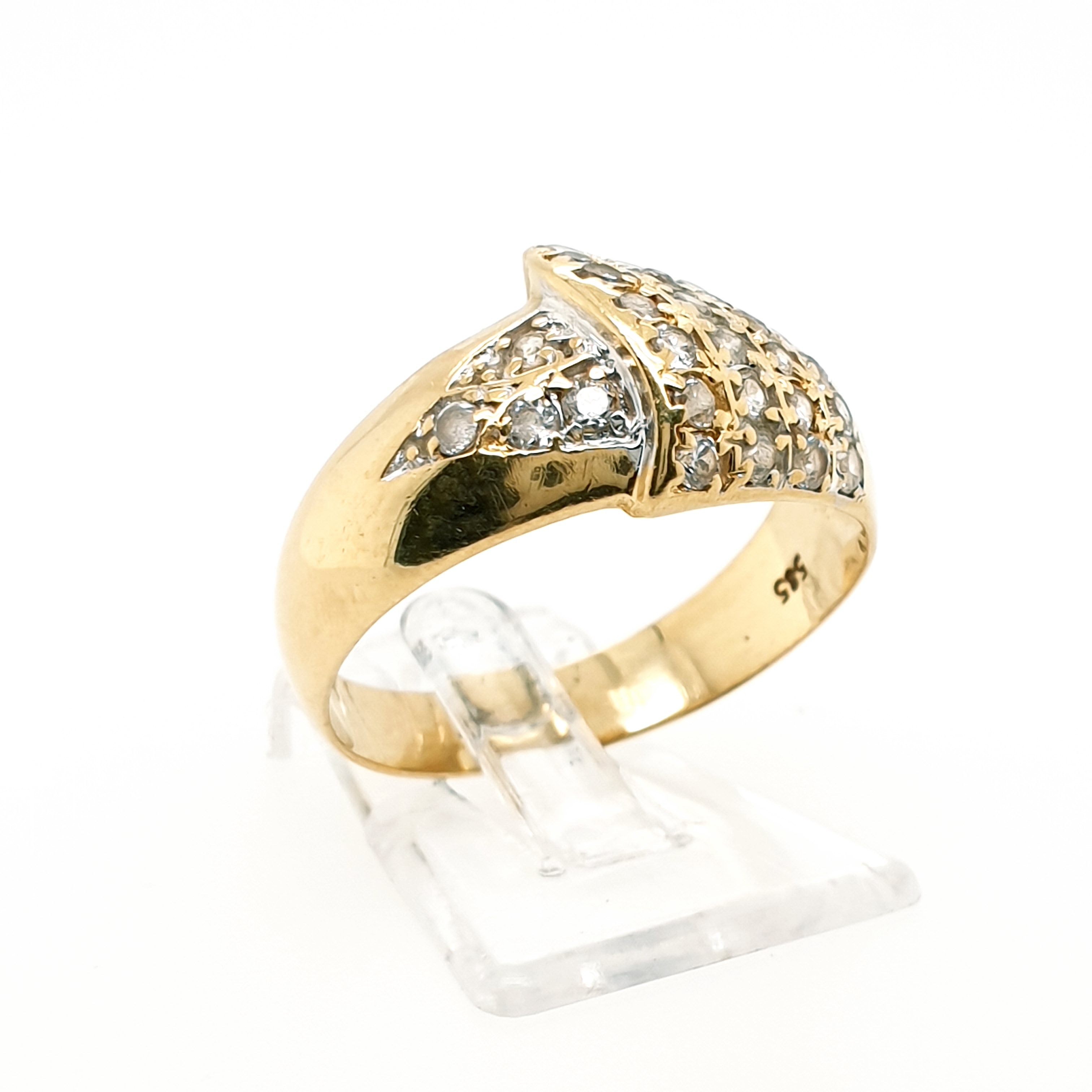 Goldring mit Zirkonia 585 14 Karat Gr. 58