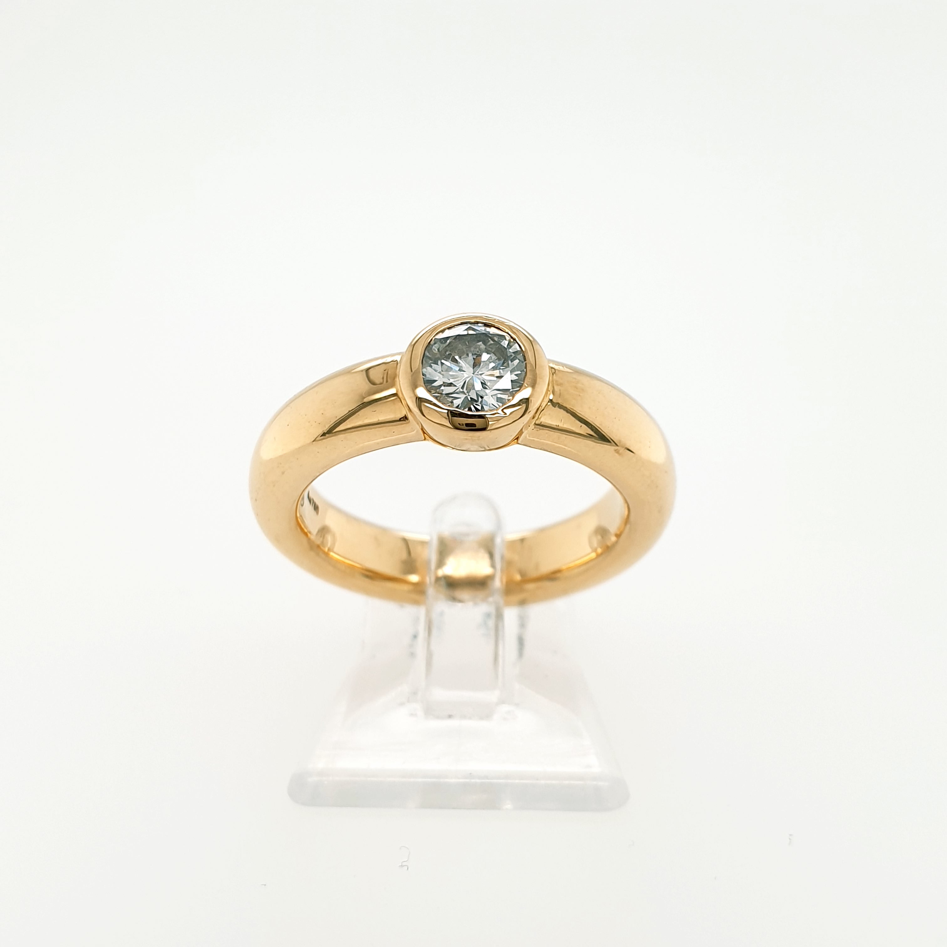 Brillant 0,50ct Solitär Ring 750 Gelbgold 18kt Gr.51/11