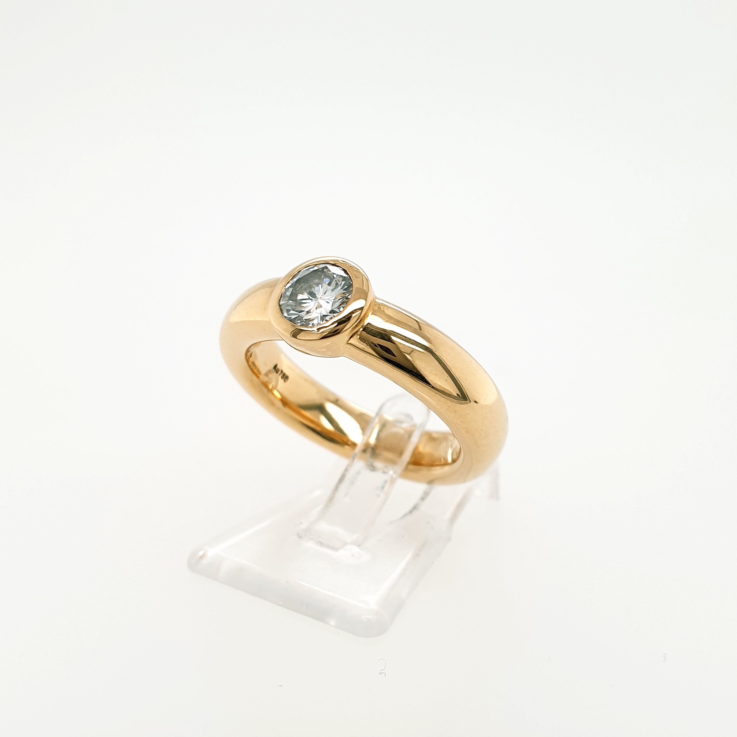 Brillant 0,50ct Solitär Ring 750 Gelbgold 18kt Gr.51/11